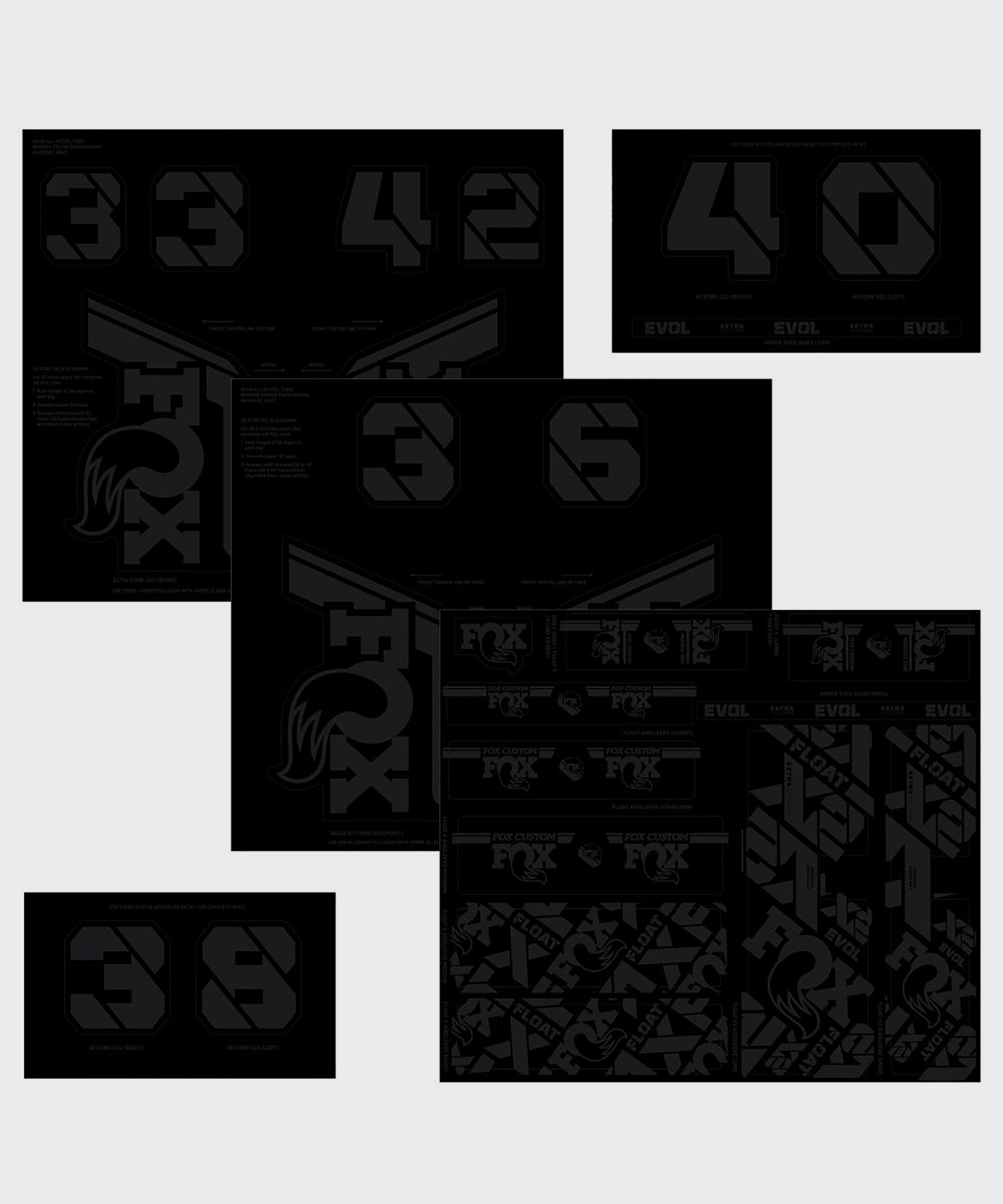 FOX Fork & Shock AM Custom Decal Kit 2021 Stealth Black