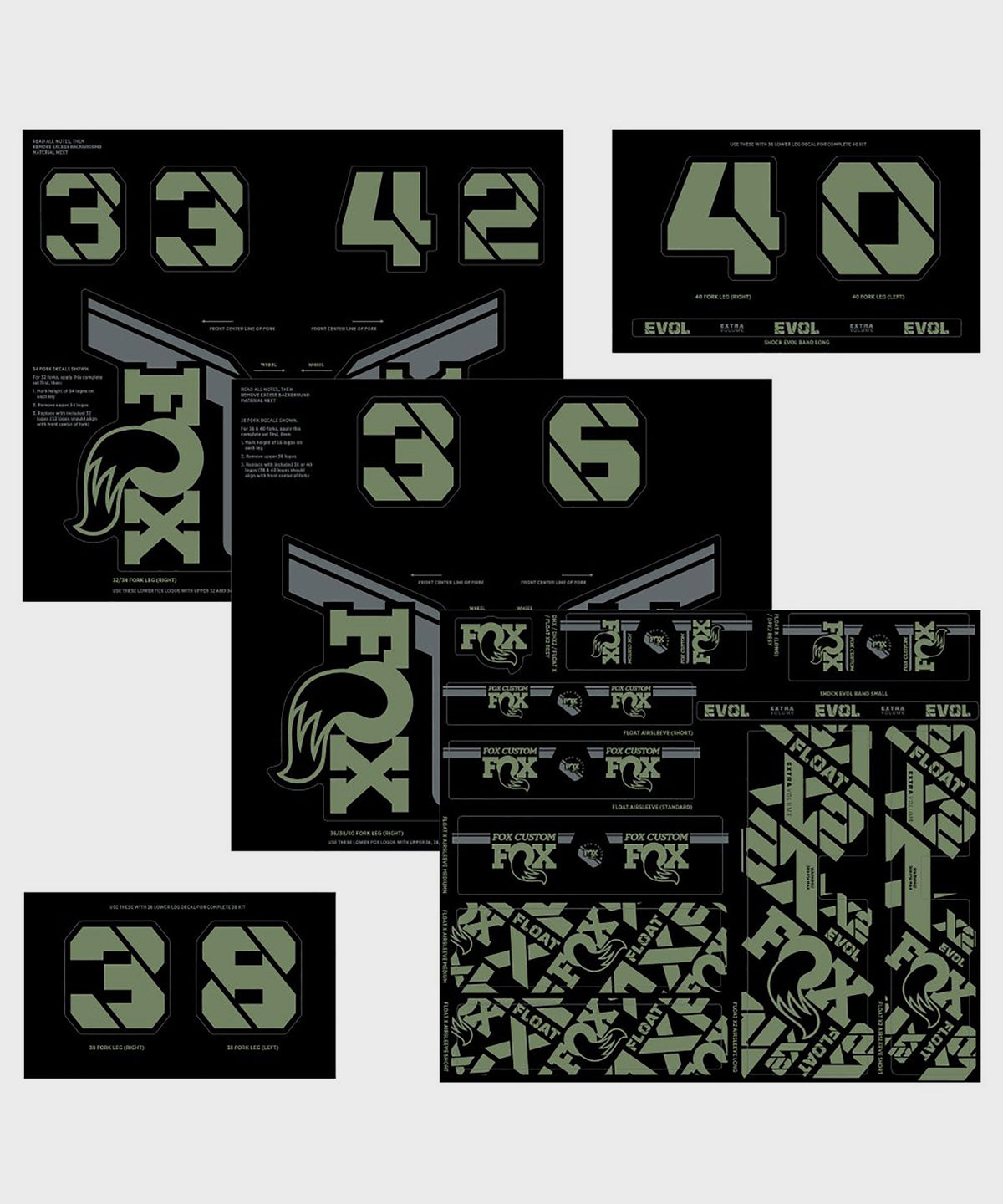 FOX Fork & Shock AM Custom Decal Kit 2021 Pistachio