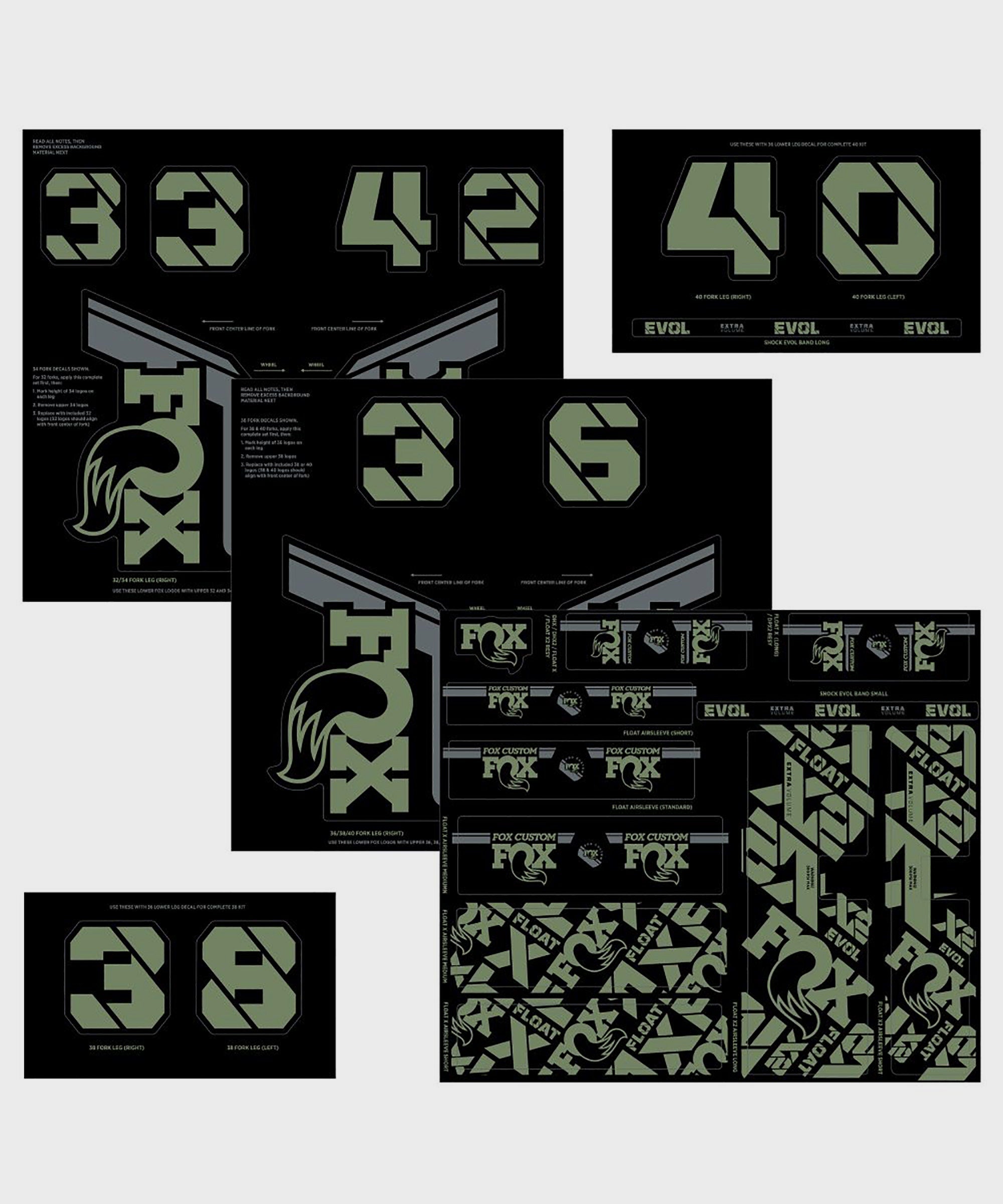 FOX Fork & Shock AM Custom Decal Kit 2021 Pistachio