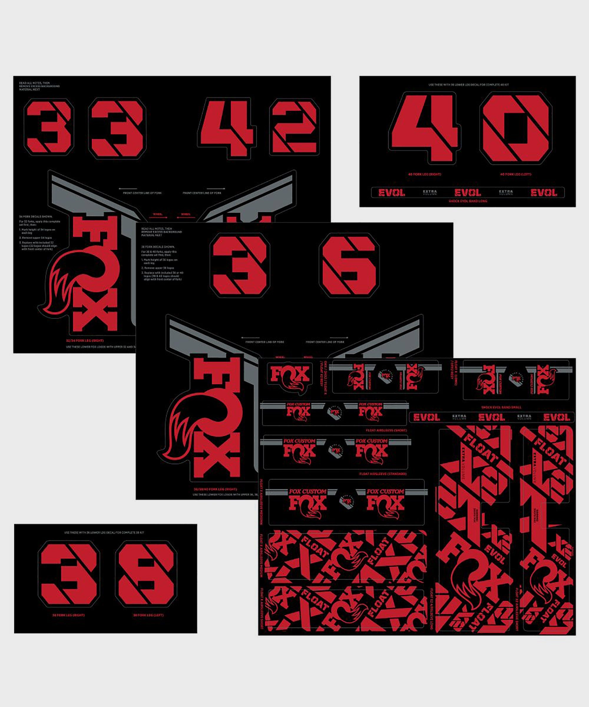 FOX Fork & Shock AM Custom Decal Kit 2021 Red