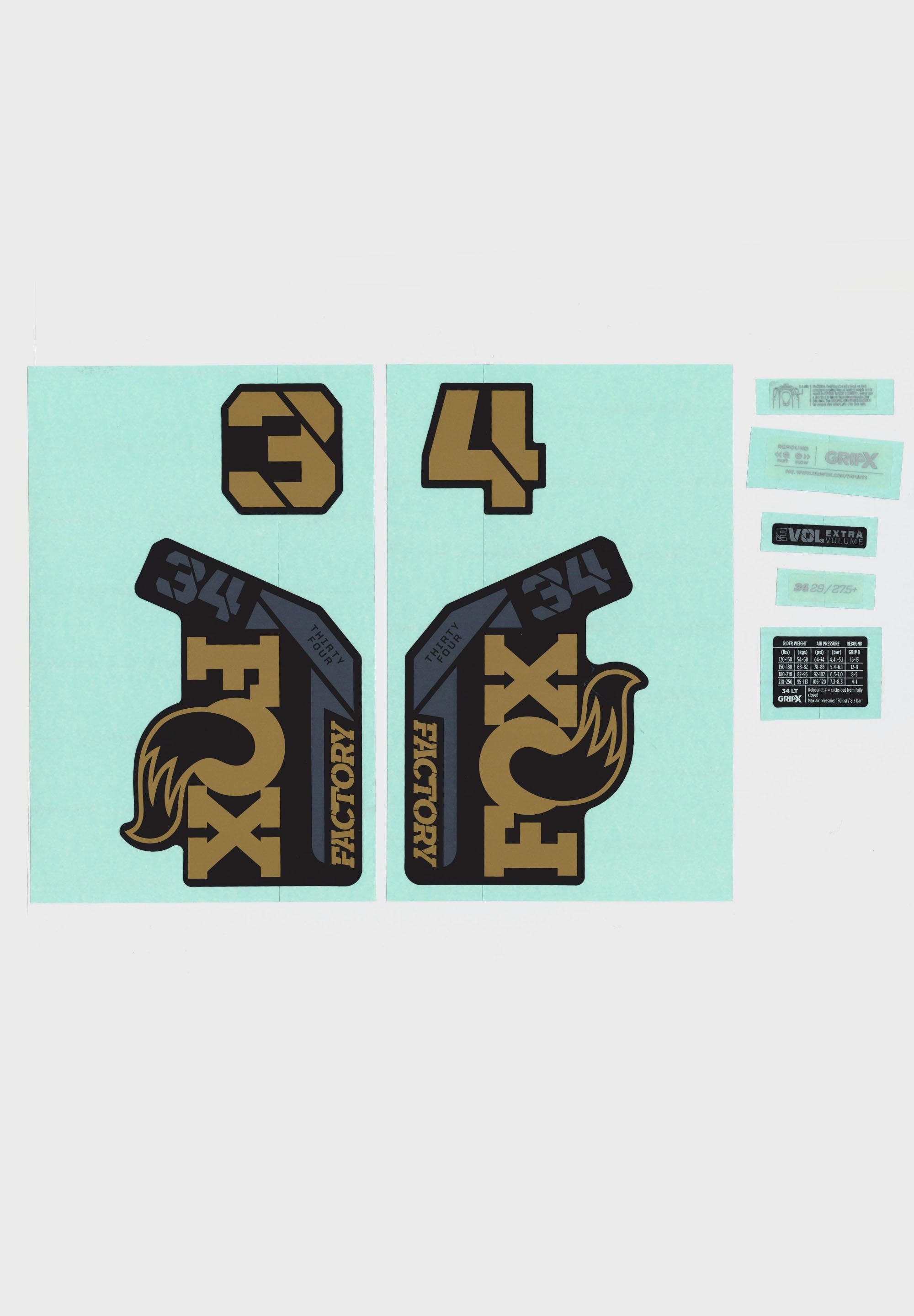 FOX Fork 34 Decal Kit 2025 F-S