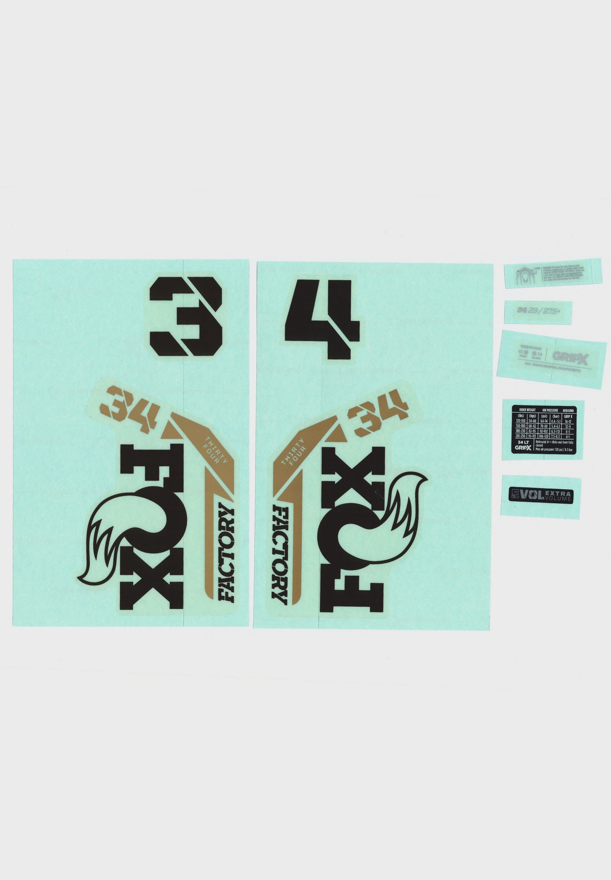 FOX Fork 34 Decal Kit 2025 F-S