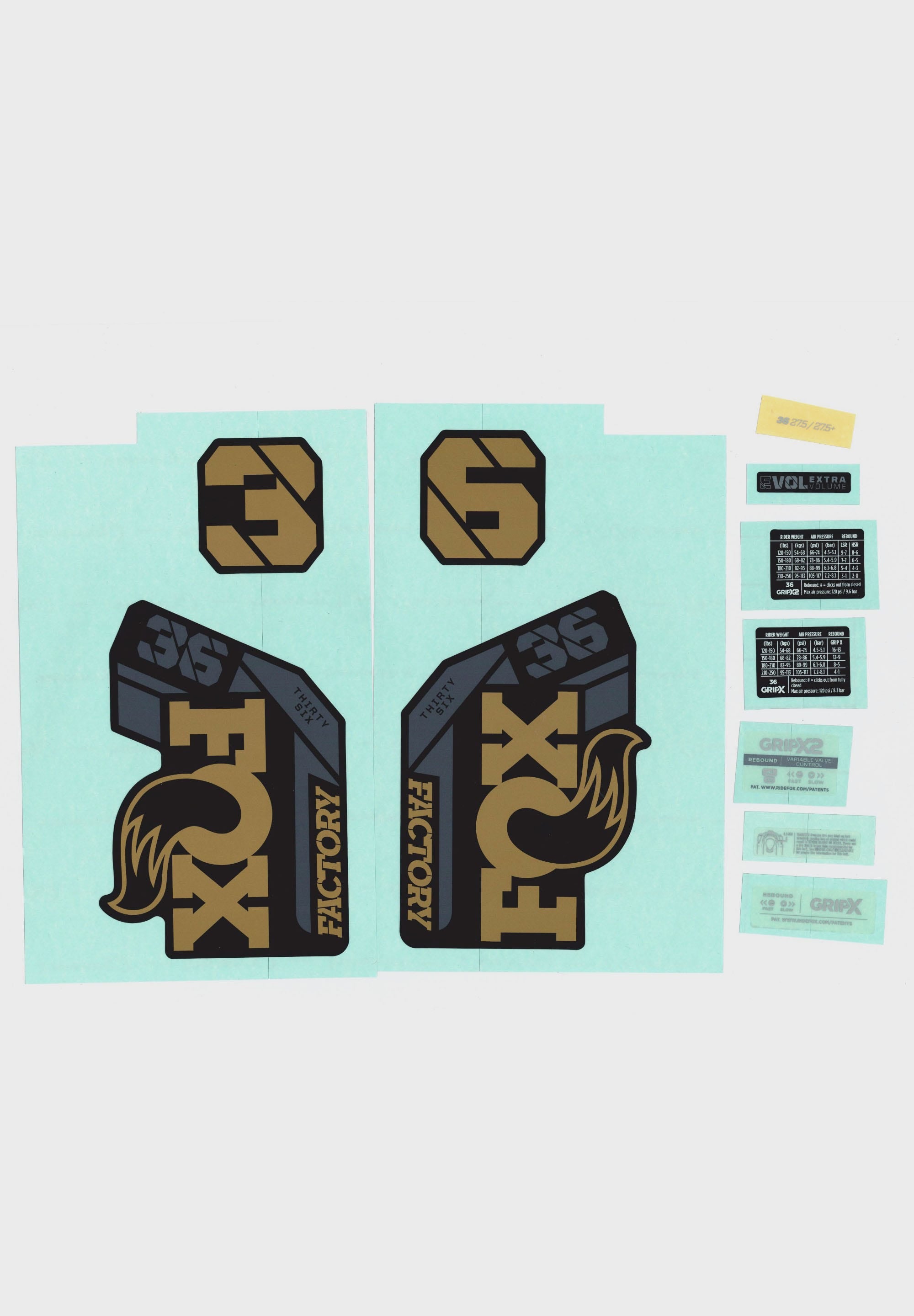 FOX Fork 36 Decal Kit 2025 F-S
