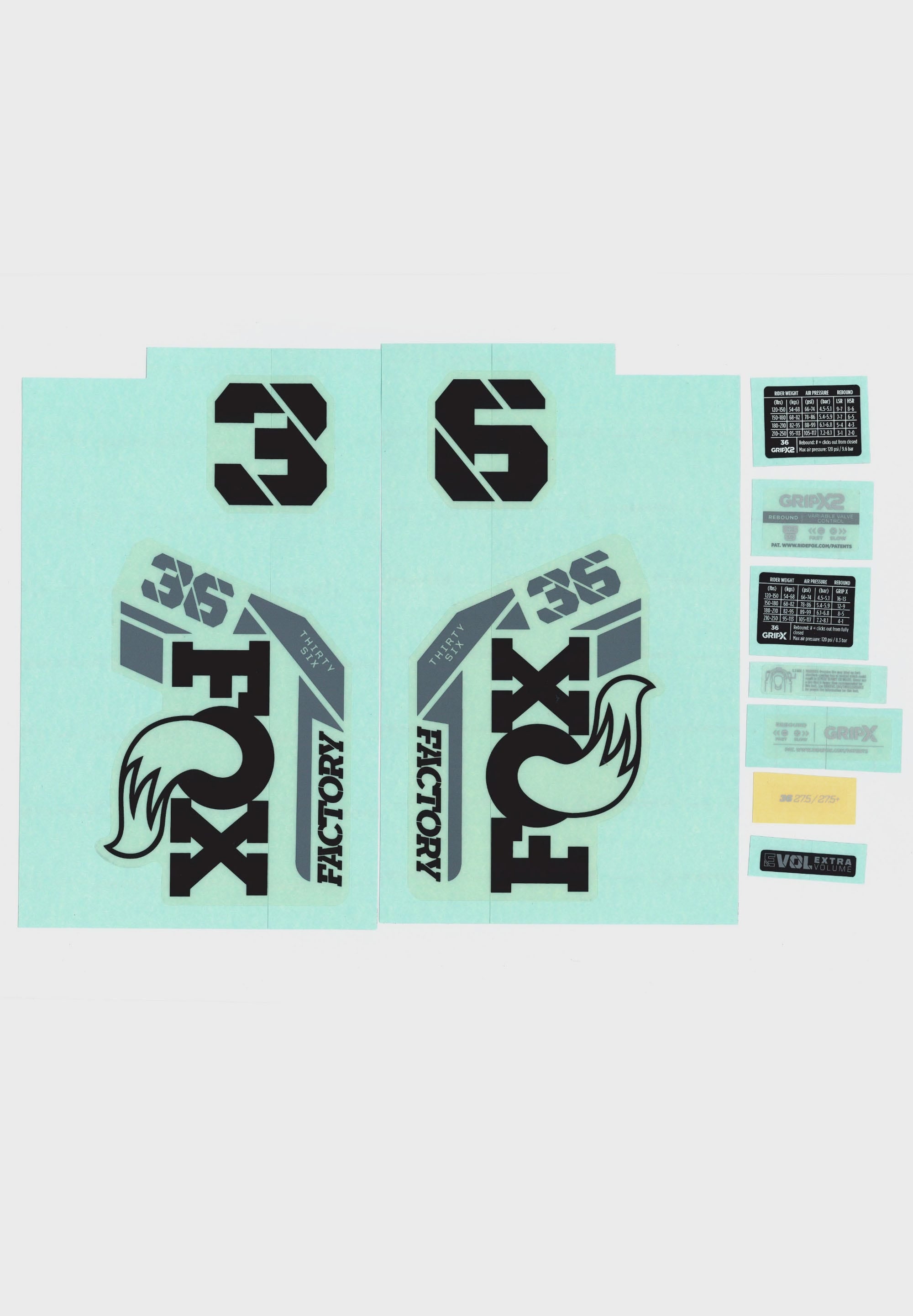 FOX Fork 36 Decal Kit 2025 F-S