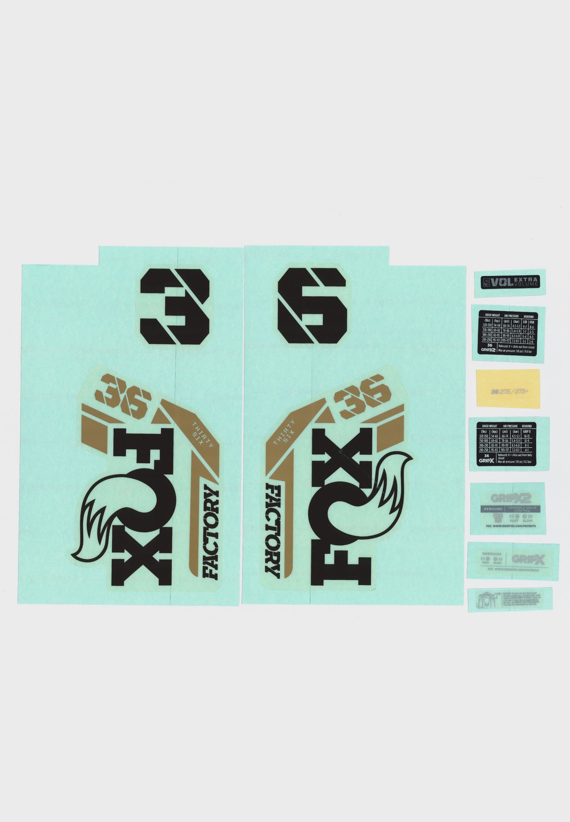 FOX Fork 36 Decal Kit 2025 F-S