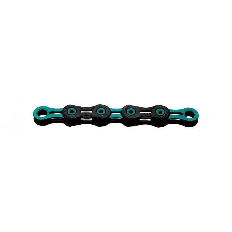 KMC DLC 11 Waxed Chain 118L - Black/Celeste - 118L