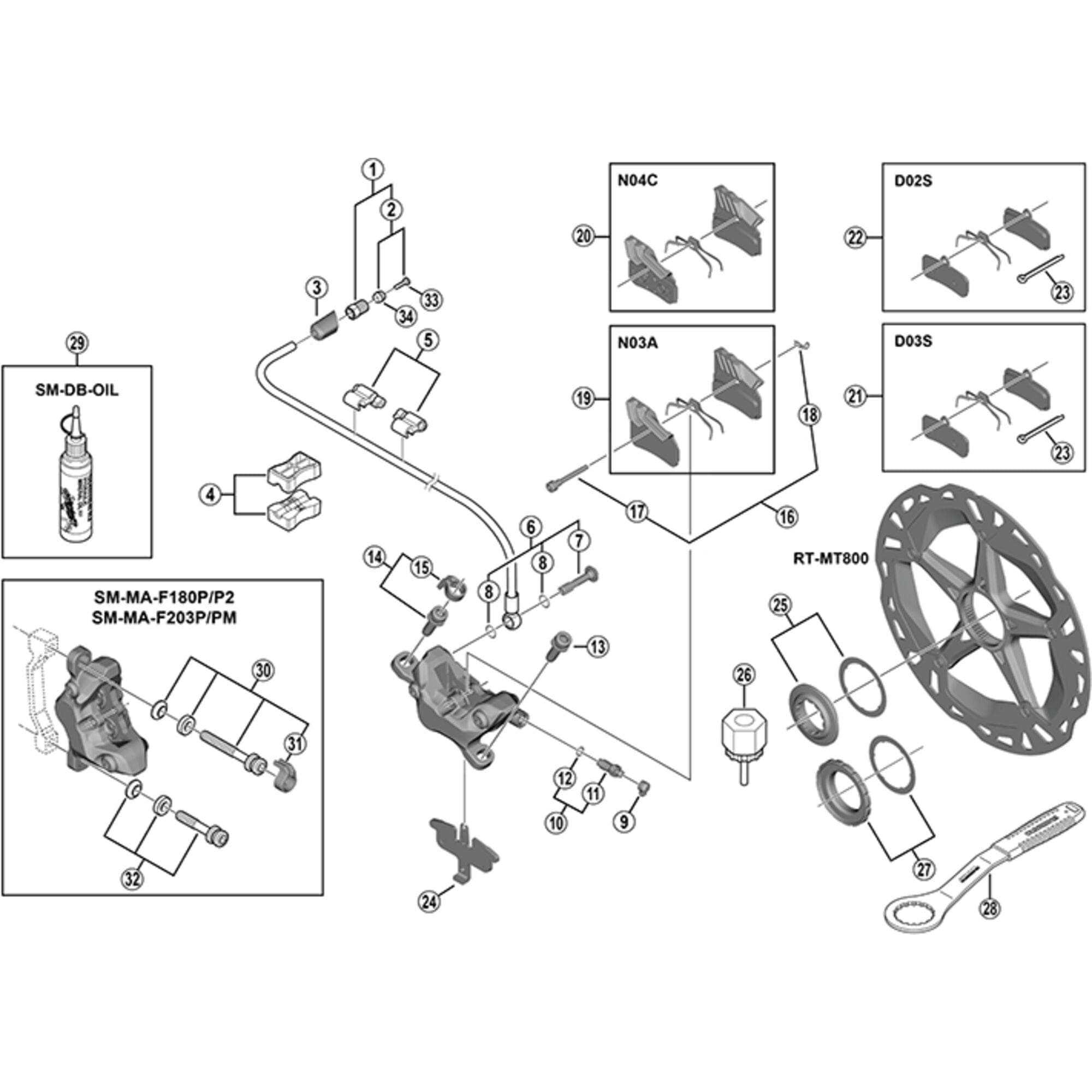 Shimano Spares BR-M785 pad axle and snap ring