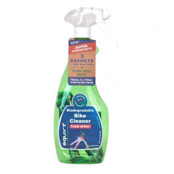 Squirt Bike Cleaner 750ml Spray with 3 Sachets
