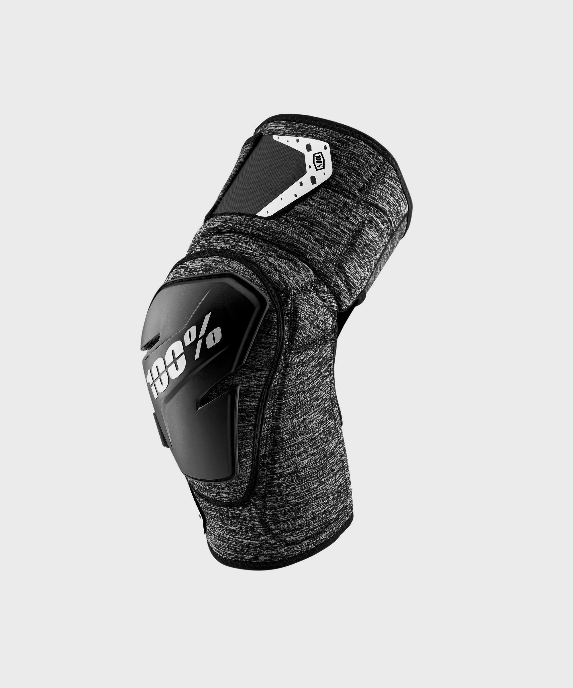 100% Fortis Knee Guard Grey Heather / Black S/M