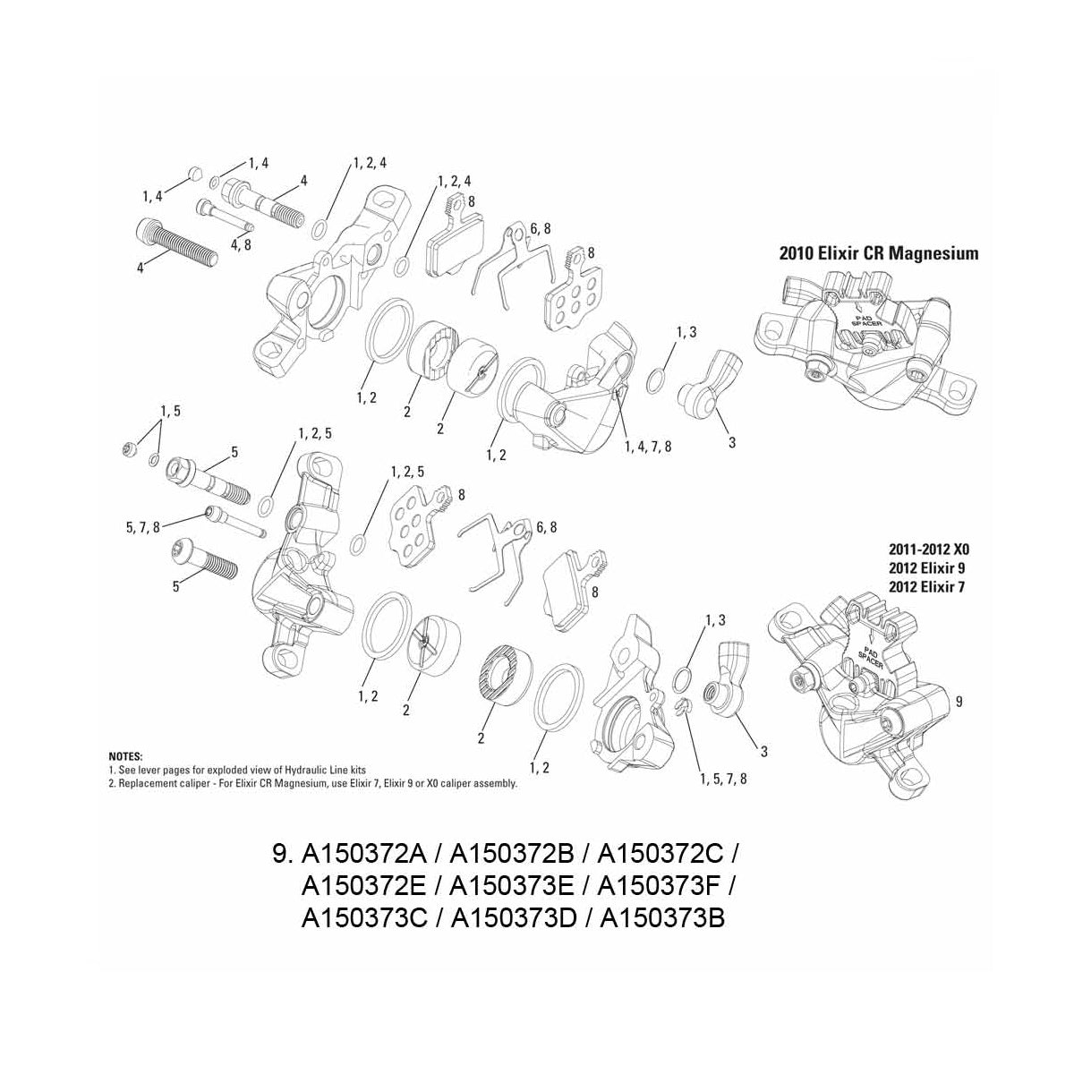 Avid Spare - Disc Brake Spare Caliper Assembly Black CPS (Adjustable Banjo/Assembled, No Hose) - Elixer 9: