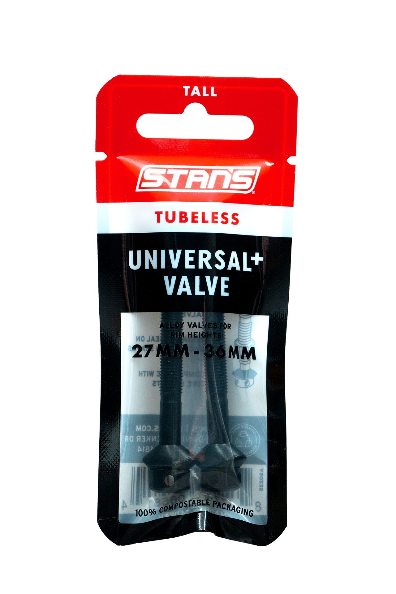 Stans - Tubeless Universal+ Valves Pair - Tall - Black