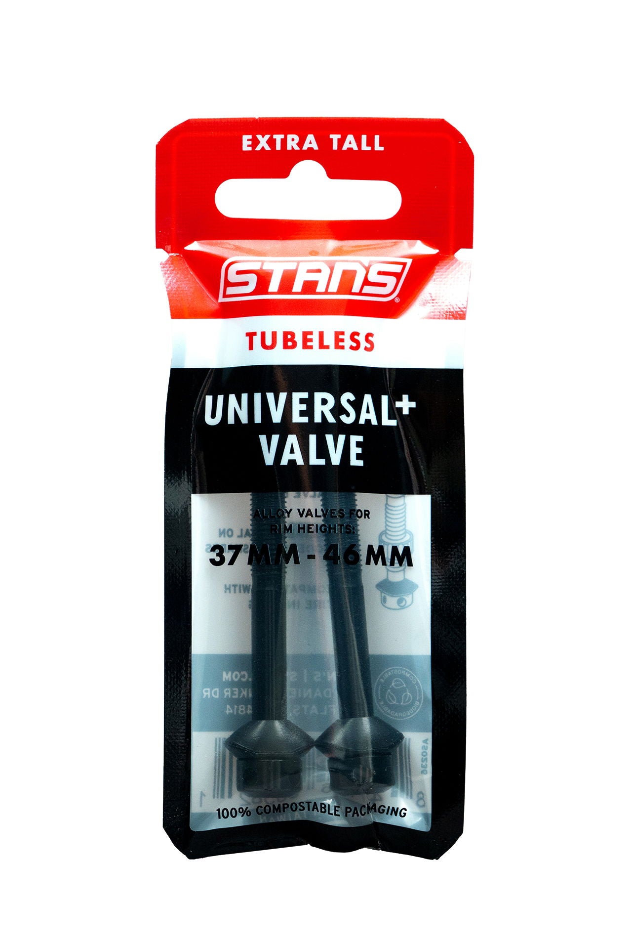 Stans - Tubeless Universal+ Valves Pair - X-Tall - Black