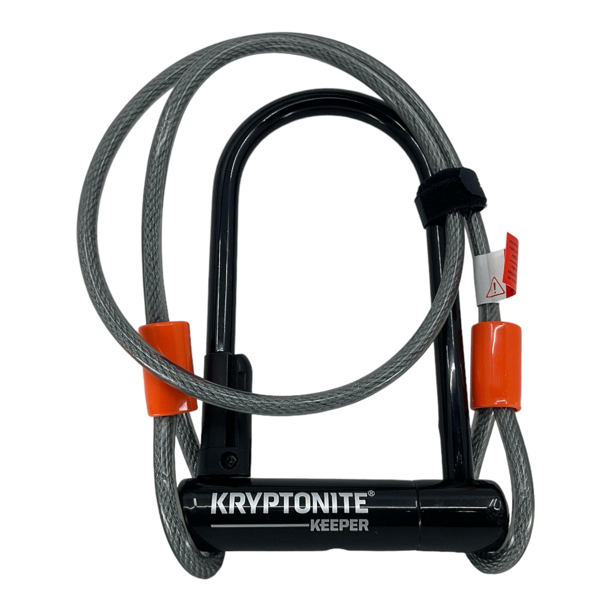 Kryptonite Keeper 12 Standard U-Lock with 4 foot Kryptoflex cable Sold Secure Silver