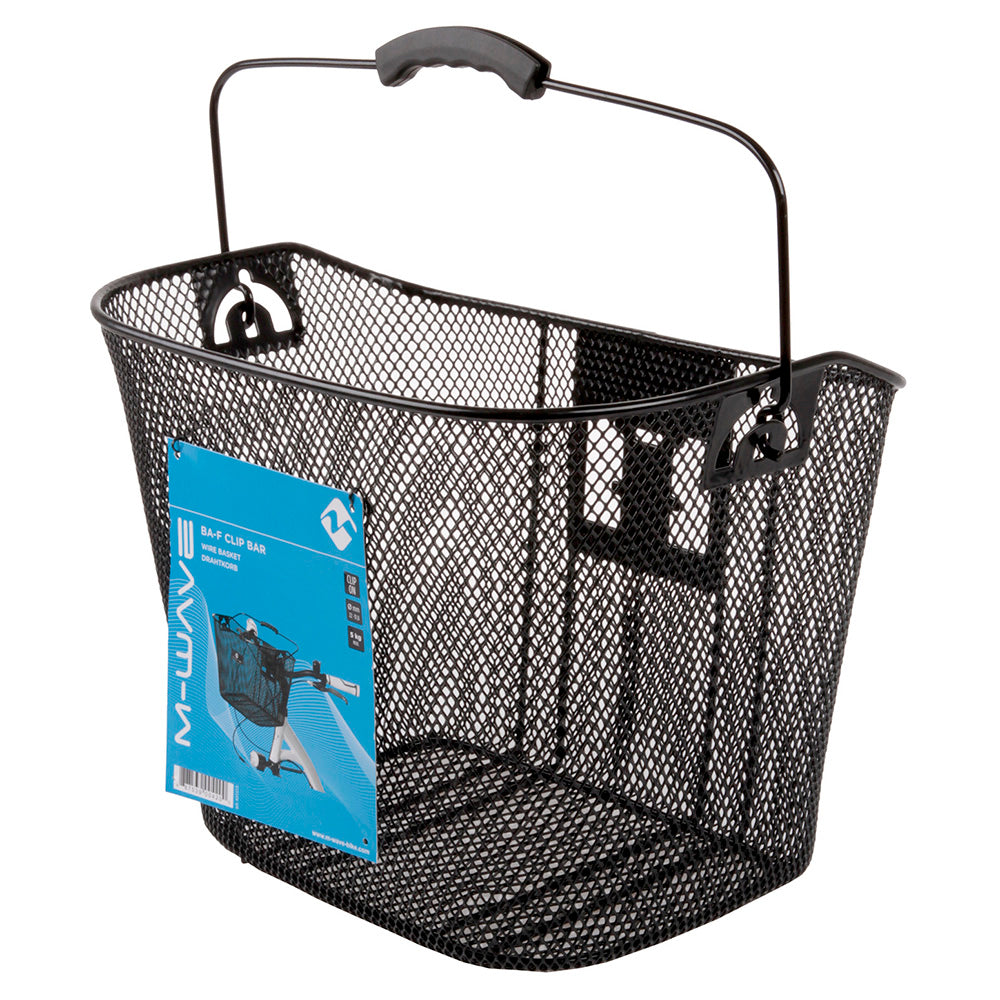 M-Wave Front Wire Mesh Basket with QR Bracket Black Medium