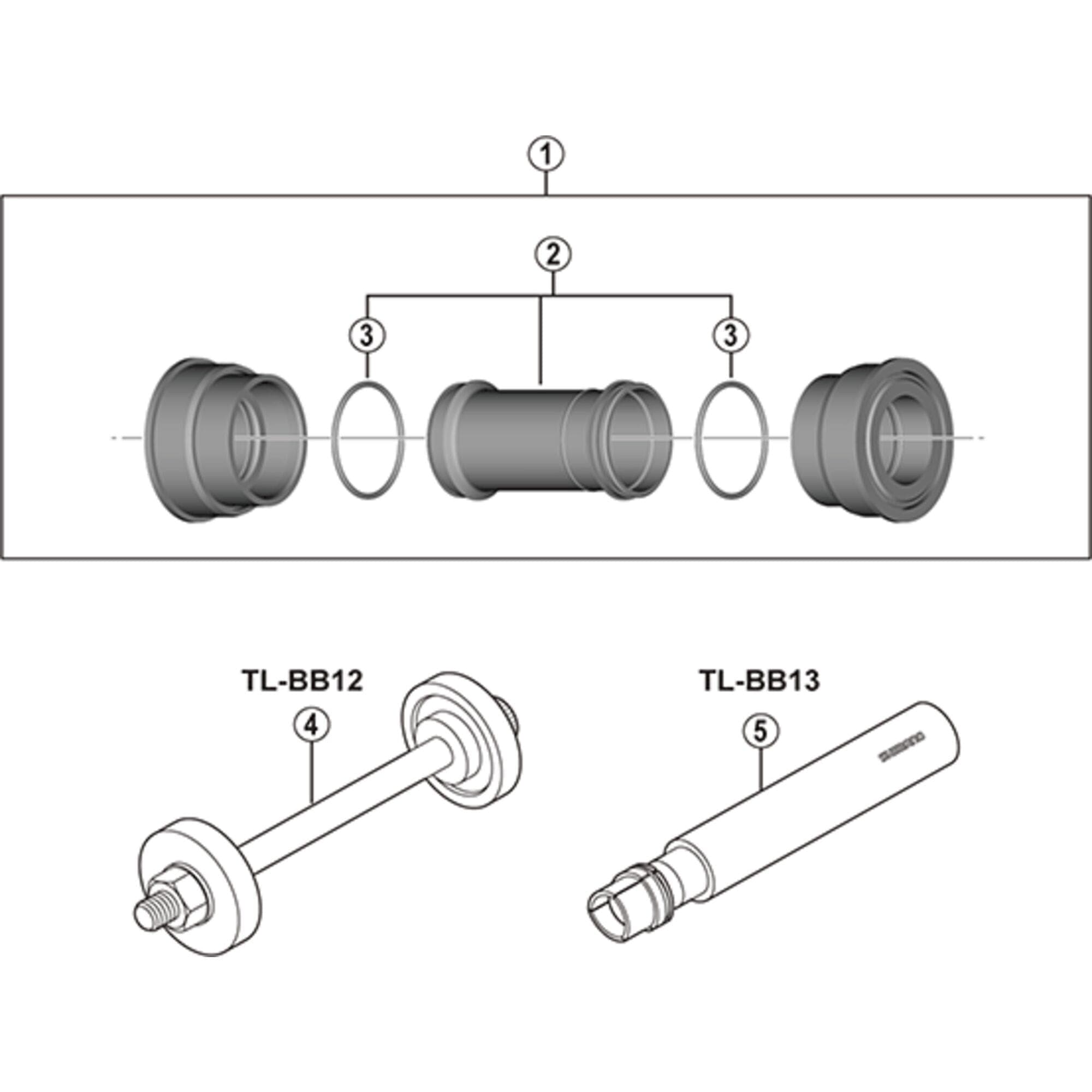 Shimano Road press fit bottom bracket with inner cover; for 86.5 mm