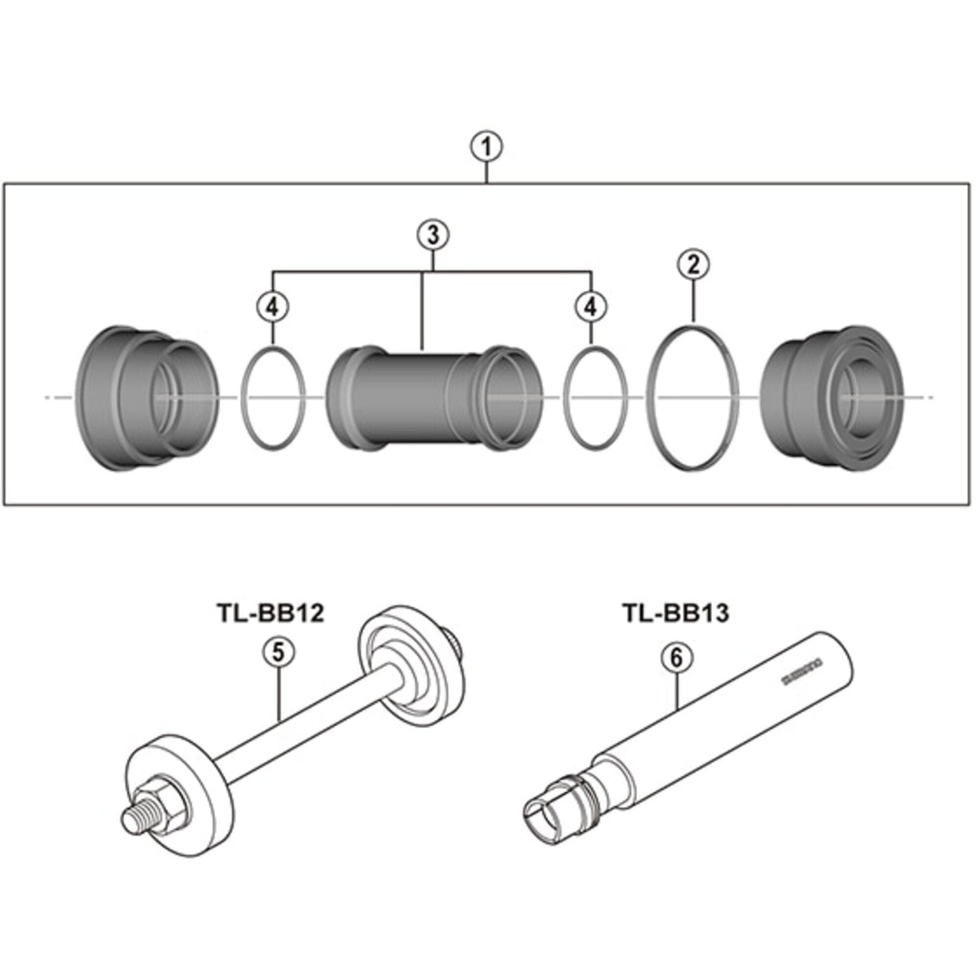Shimano BB-MT800 MTB press fit bottom bracket with inner cover; for 104.5/107 mm