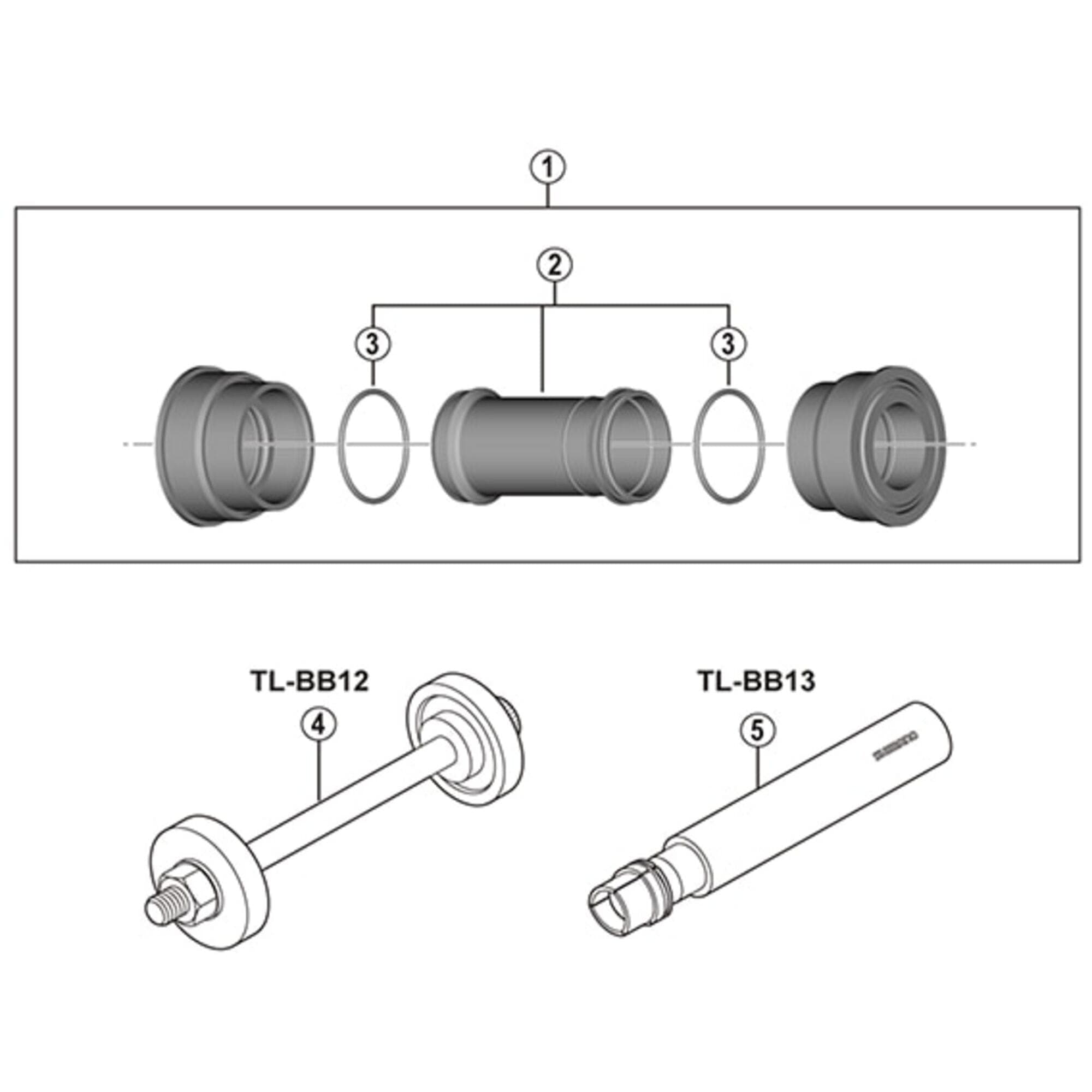 Shimano BB-RS500 Road-fit bottom bracket 41 mm diameter with inner cover; for 86.5 mm