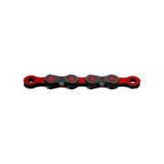 KMC DLC 12 Waxed Chain 126L - Black/Red - 126L
