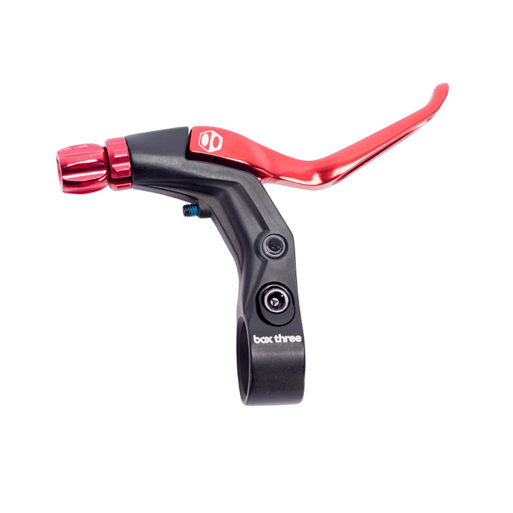 BOX BMX Box Three V-Point Long Reach Brake Lever Red Long Reach