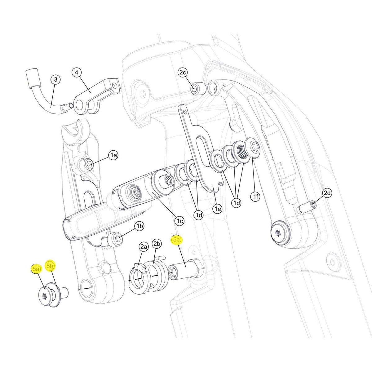 BMC SPARE - TM01 Brake pivot kit (2 Pair):