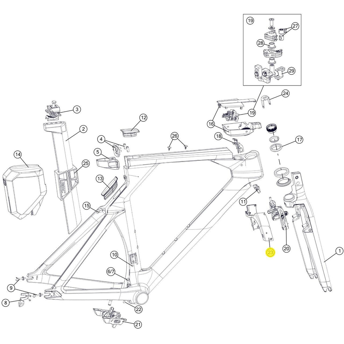BMC SPARE - TM01 Fork cover (1 Piece):