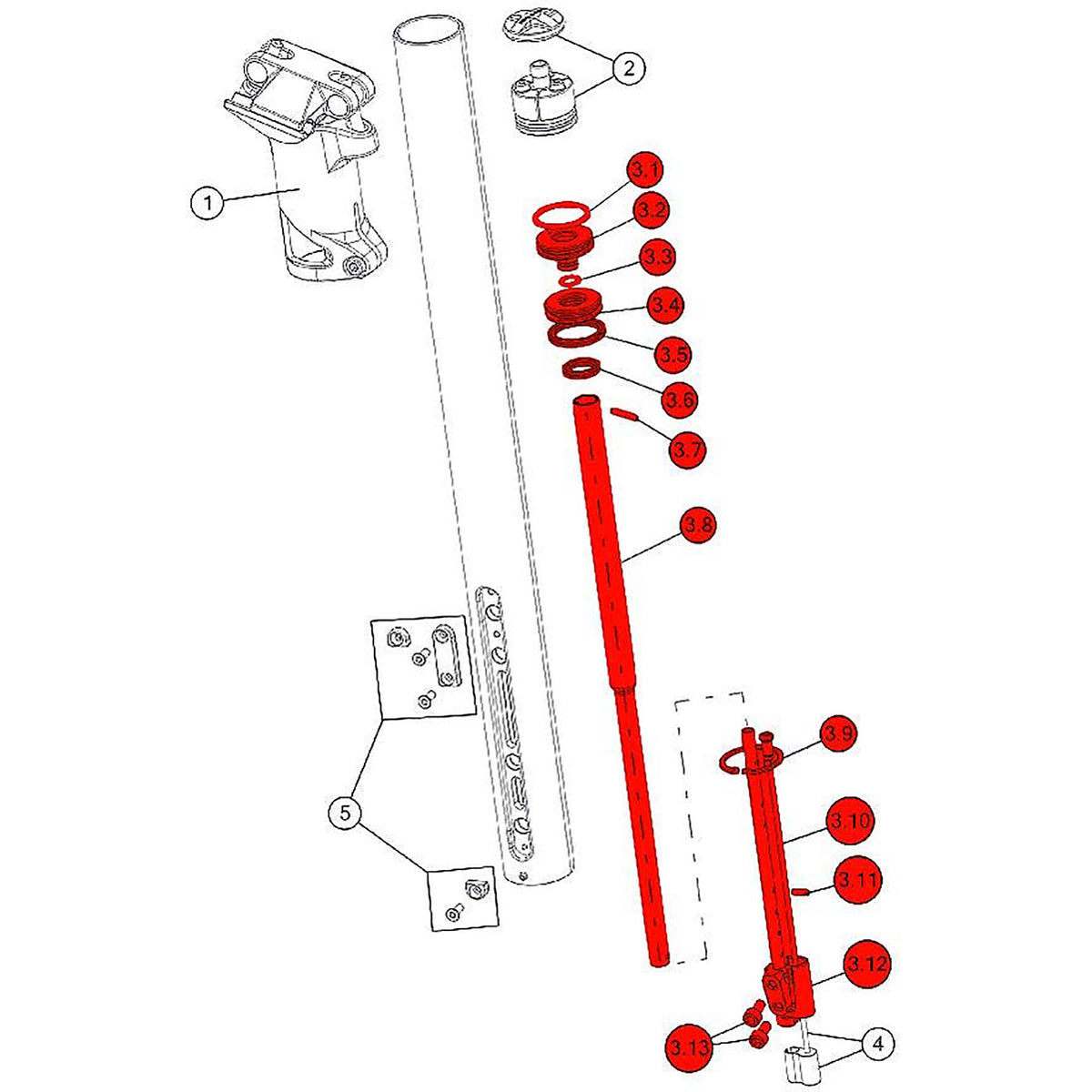 BMC SPARE - Trailsync airshaft & seal rebuild kit (1 Piece):