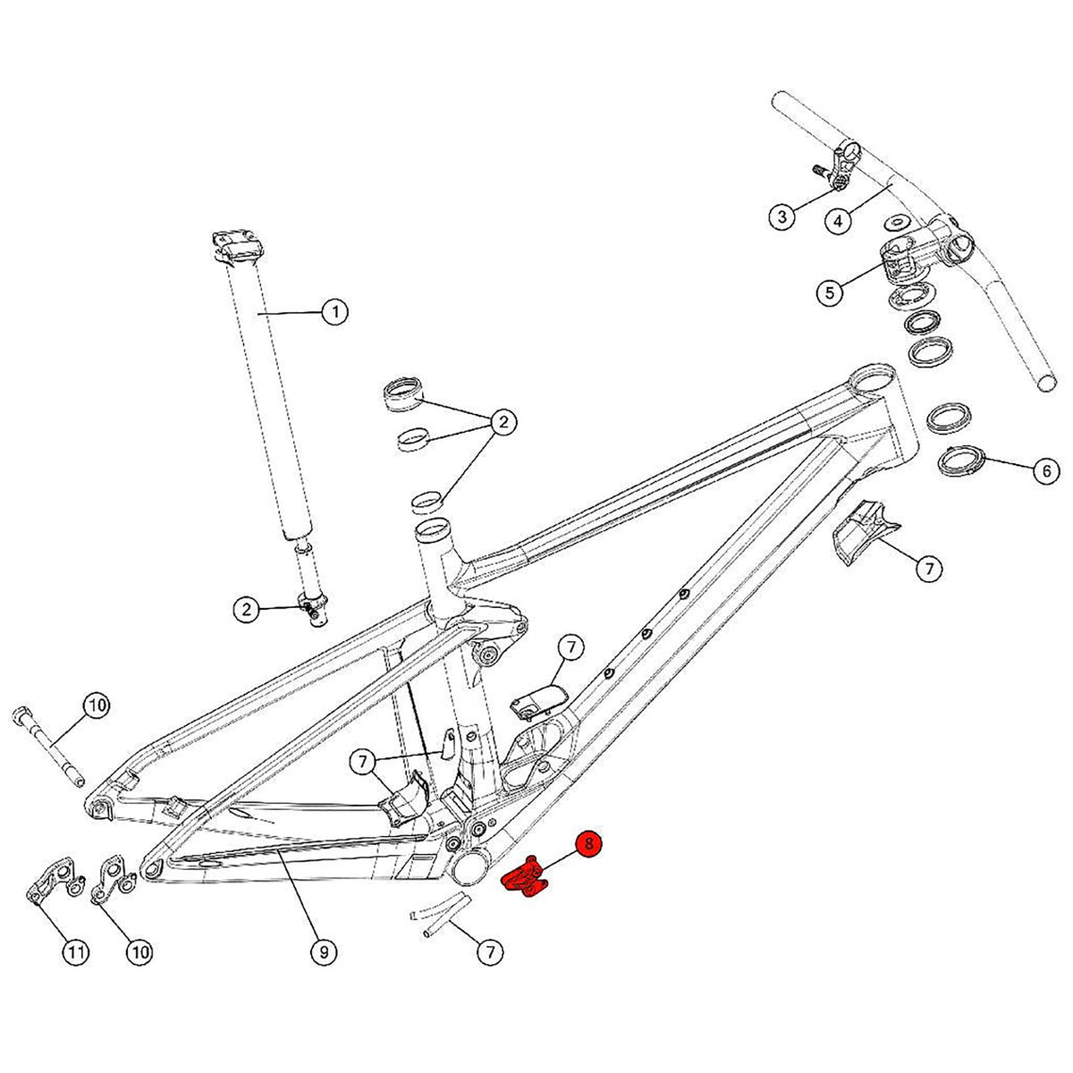 BMC SPARE - Fourstroke 01 chainguide (1 Piece):