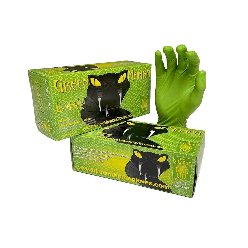 Black Mamba - Green Mamba Biodegradable Gloves x100