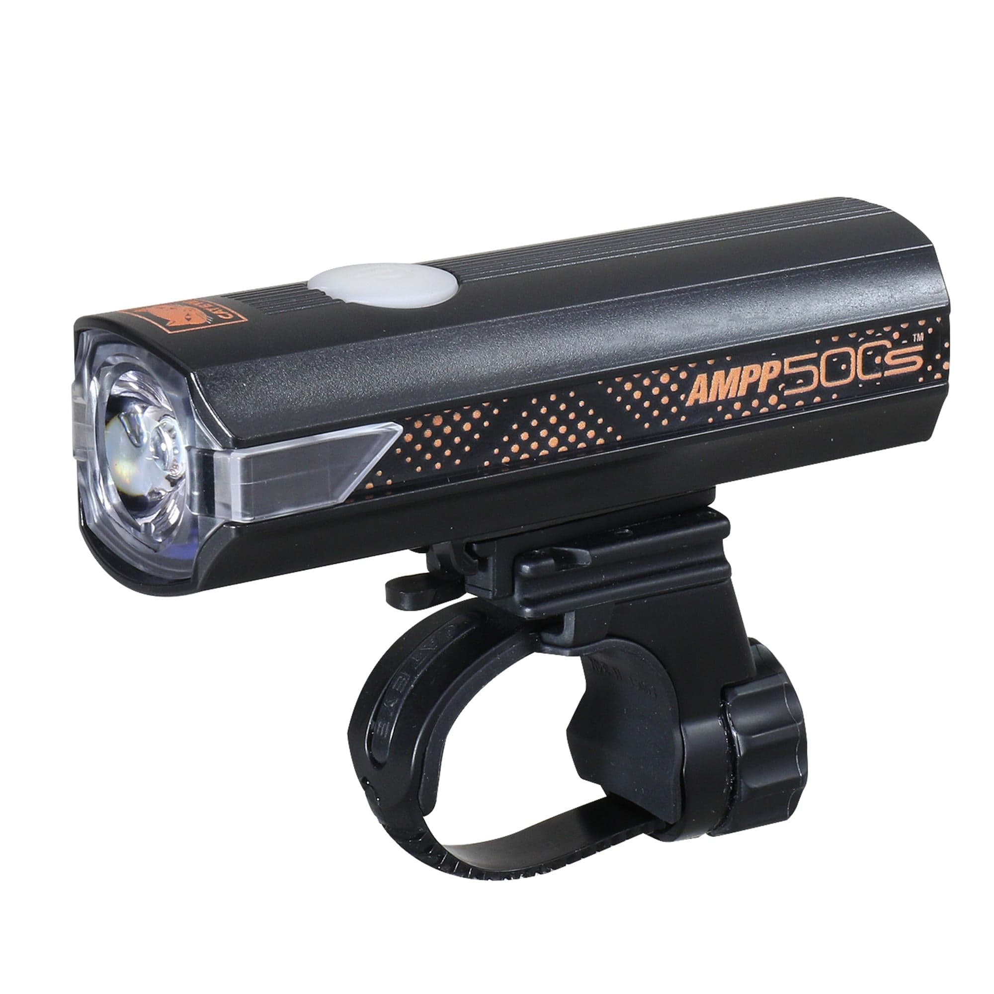 Cateye AMPP 500S Colour Edition Front Bike Light: BLACK/ORANGE