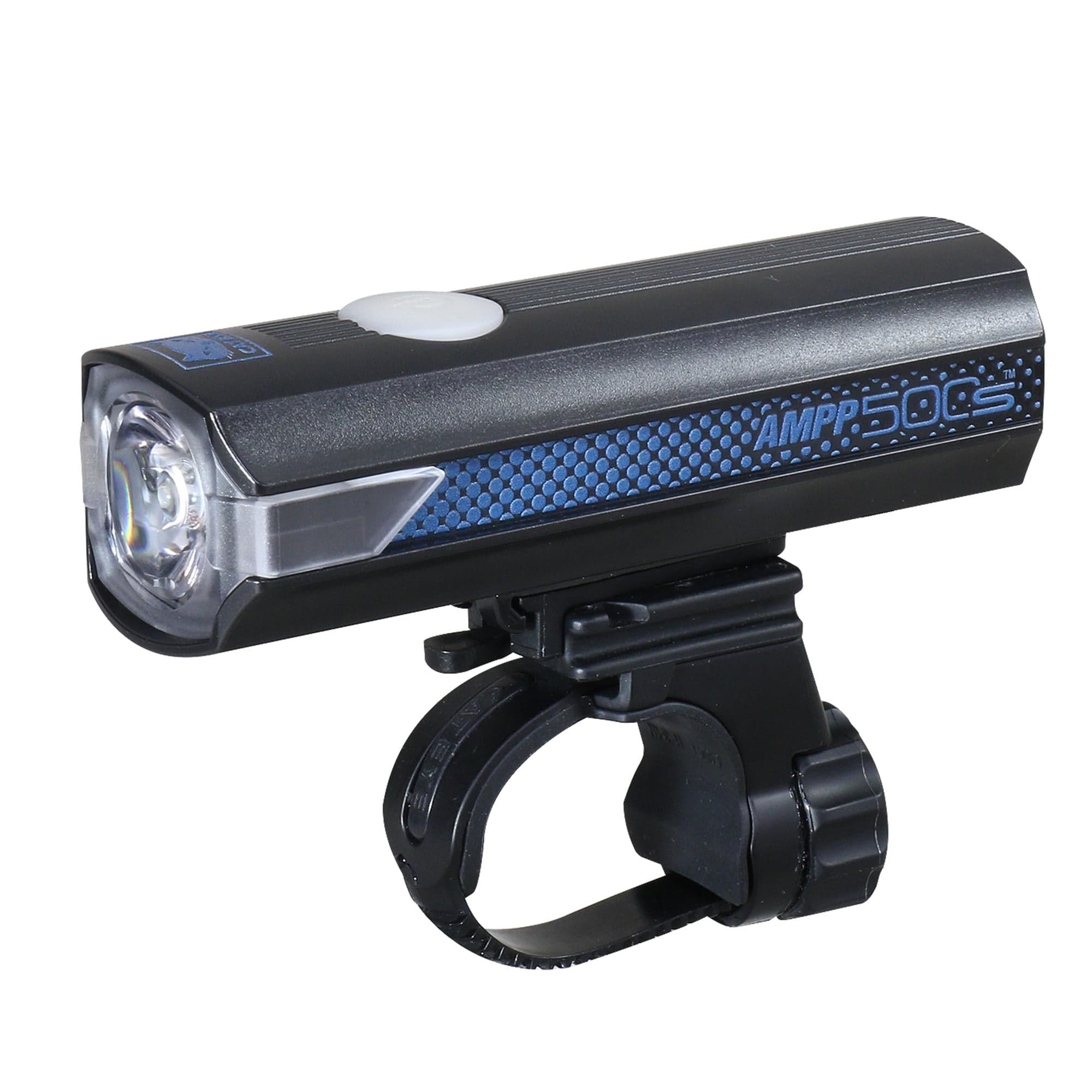 Cateye AMPP 500S Colour Edition Front Bike Light: BLACK/BLUE