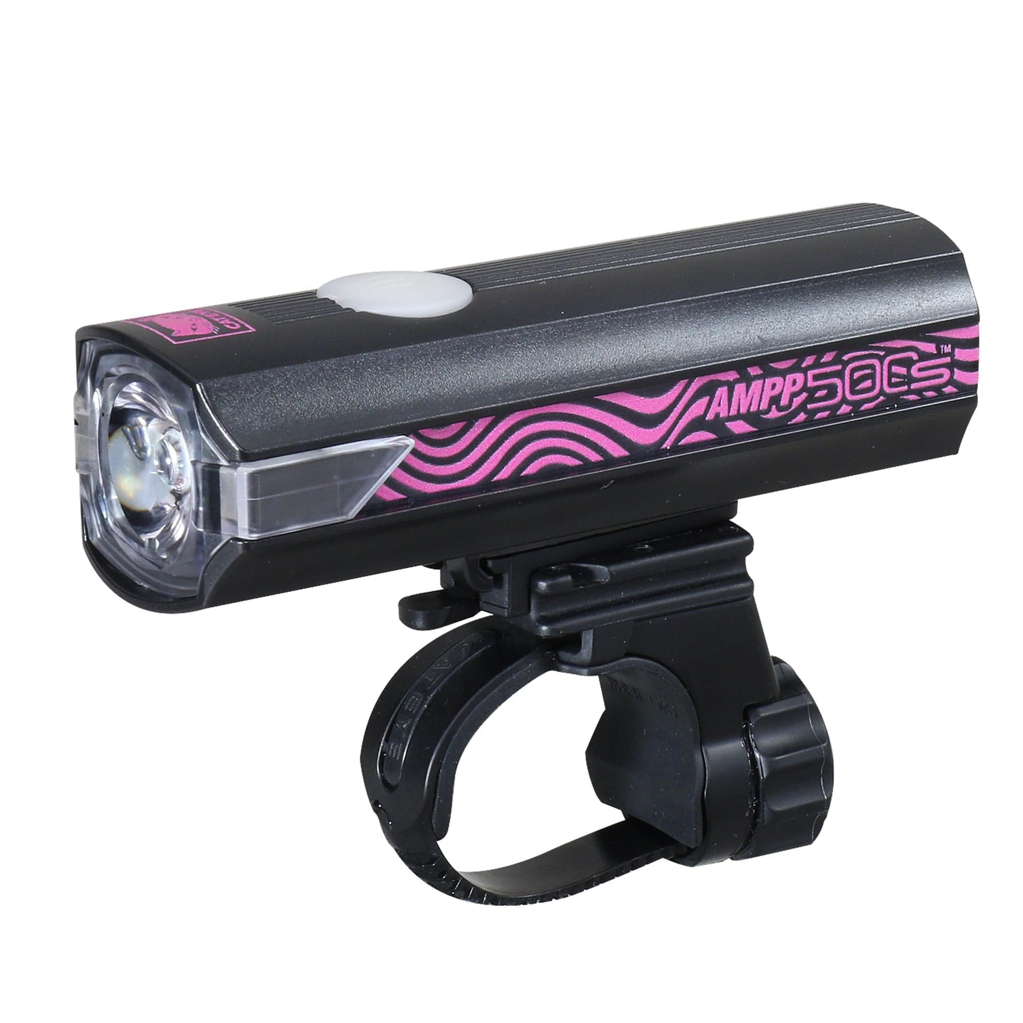 Cateye AMPP 500S Colour Edition Front Bike Light: BLACK/PINK