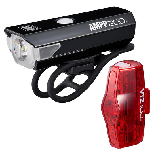 Cateye Ampp 200 / Viz 100 Bike Light Set: