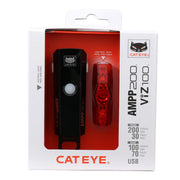 Cateye AMPP 200 II/Viz100 II Bike Light Set:  USB-C