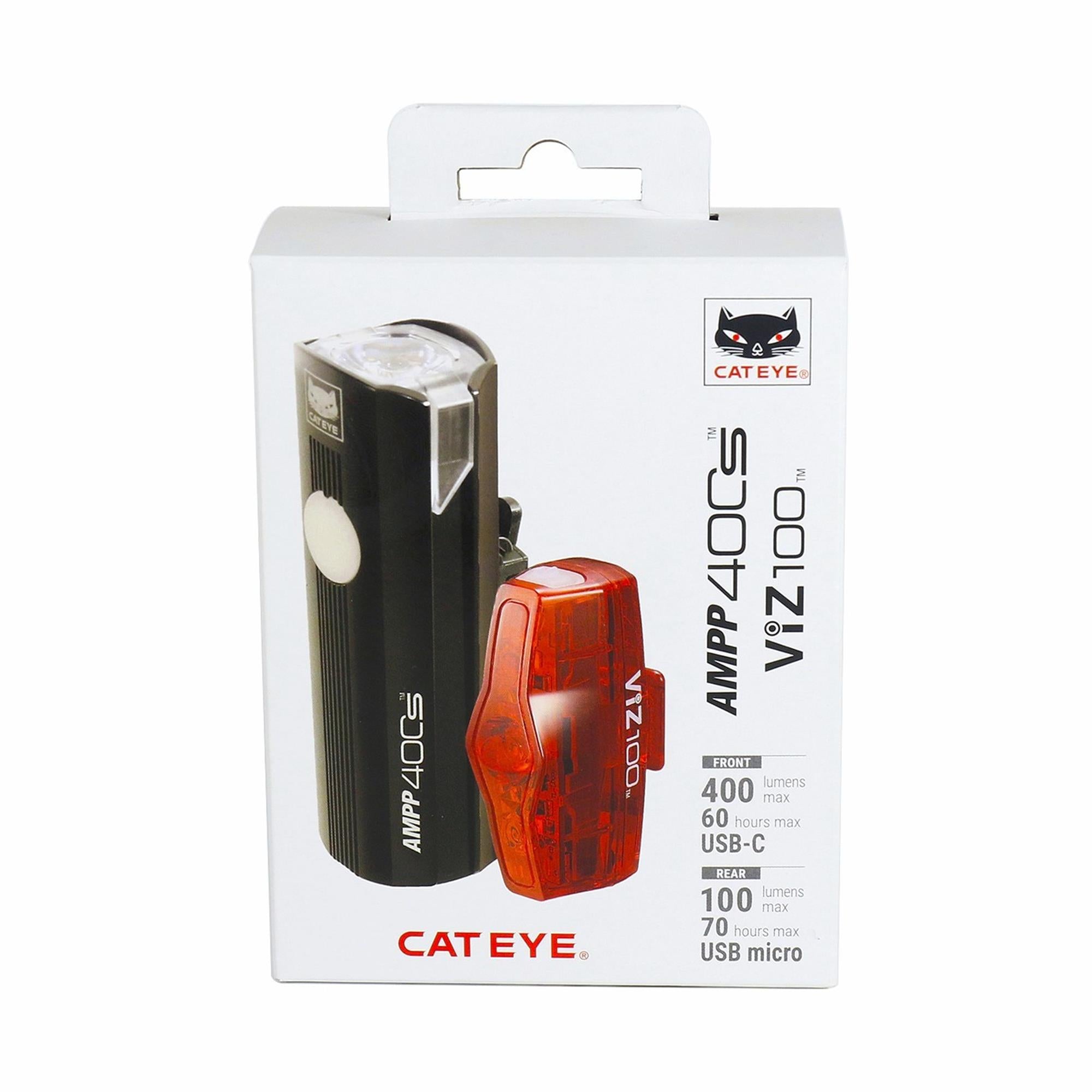 Cateye AMPP 400S II/Viz100 II Bike Light Set:  USB-C