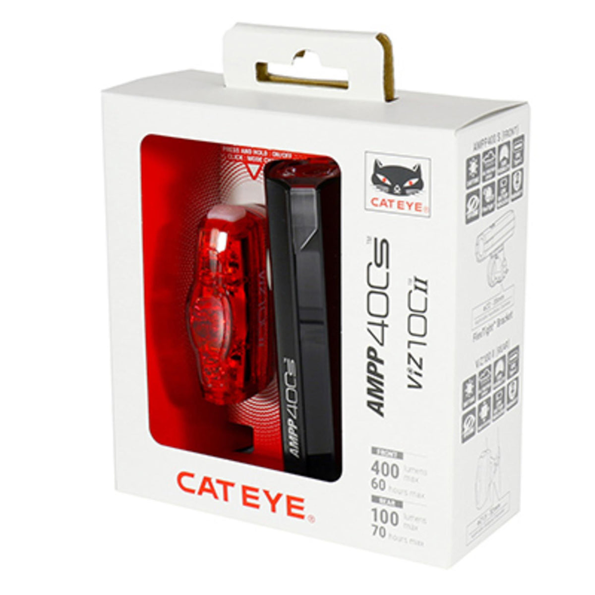 Cateye AMPP 400S II/Viz100 II Bike Light Set: USB-C