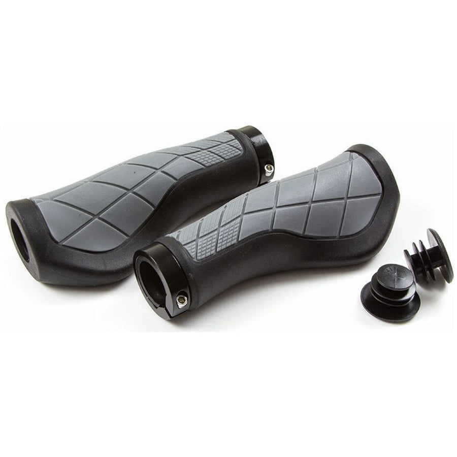 Clarks Ergonomic Lock-On Grips: BLACK/GREY