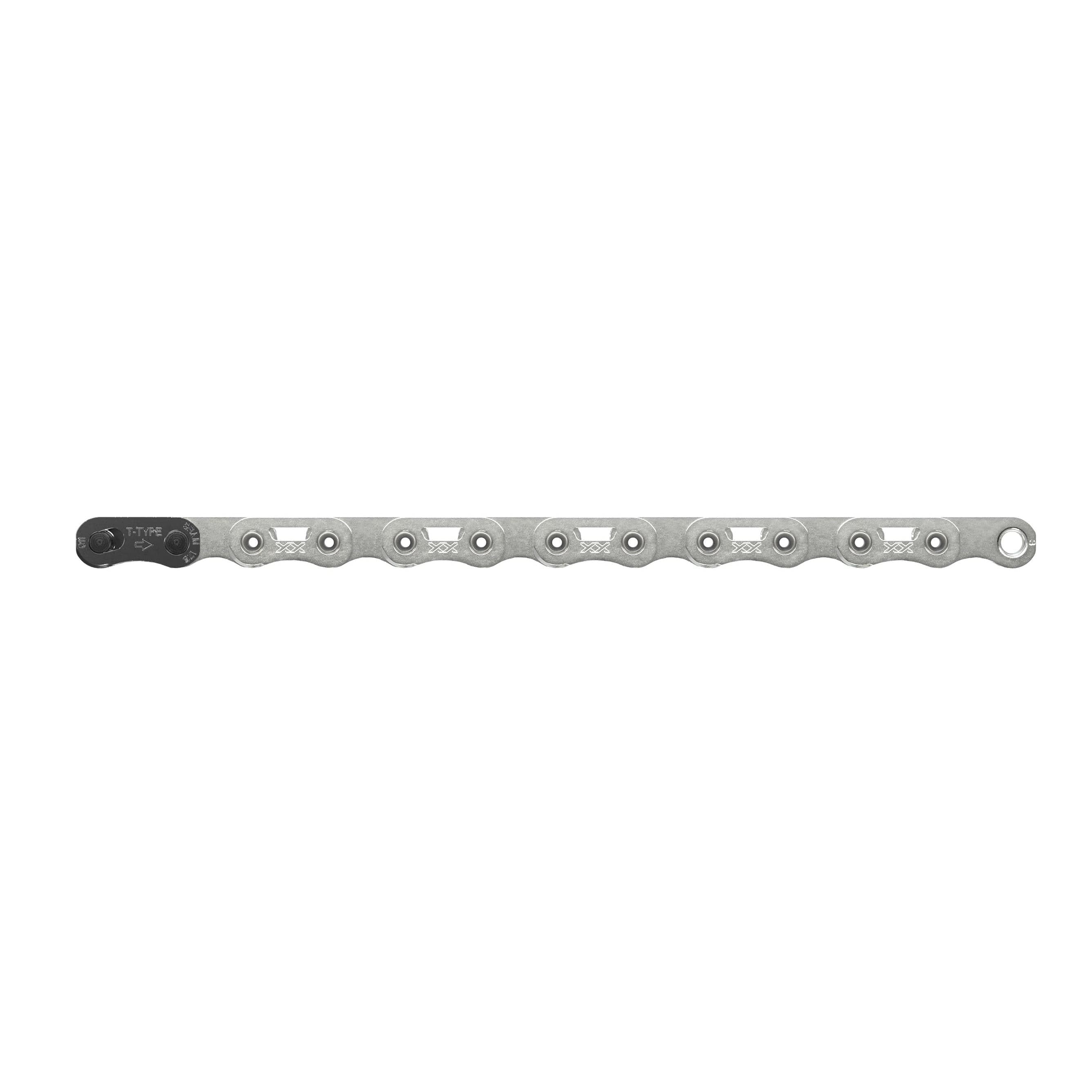 Sram Chain Xxsl T-Type Eagle Silver Hollowpin 126 Links W/Powerlock T-Type Pvd 12 Speed 1Pc 2023: Black 12 Speed