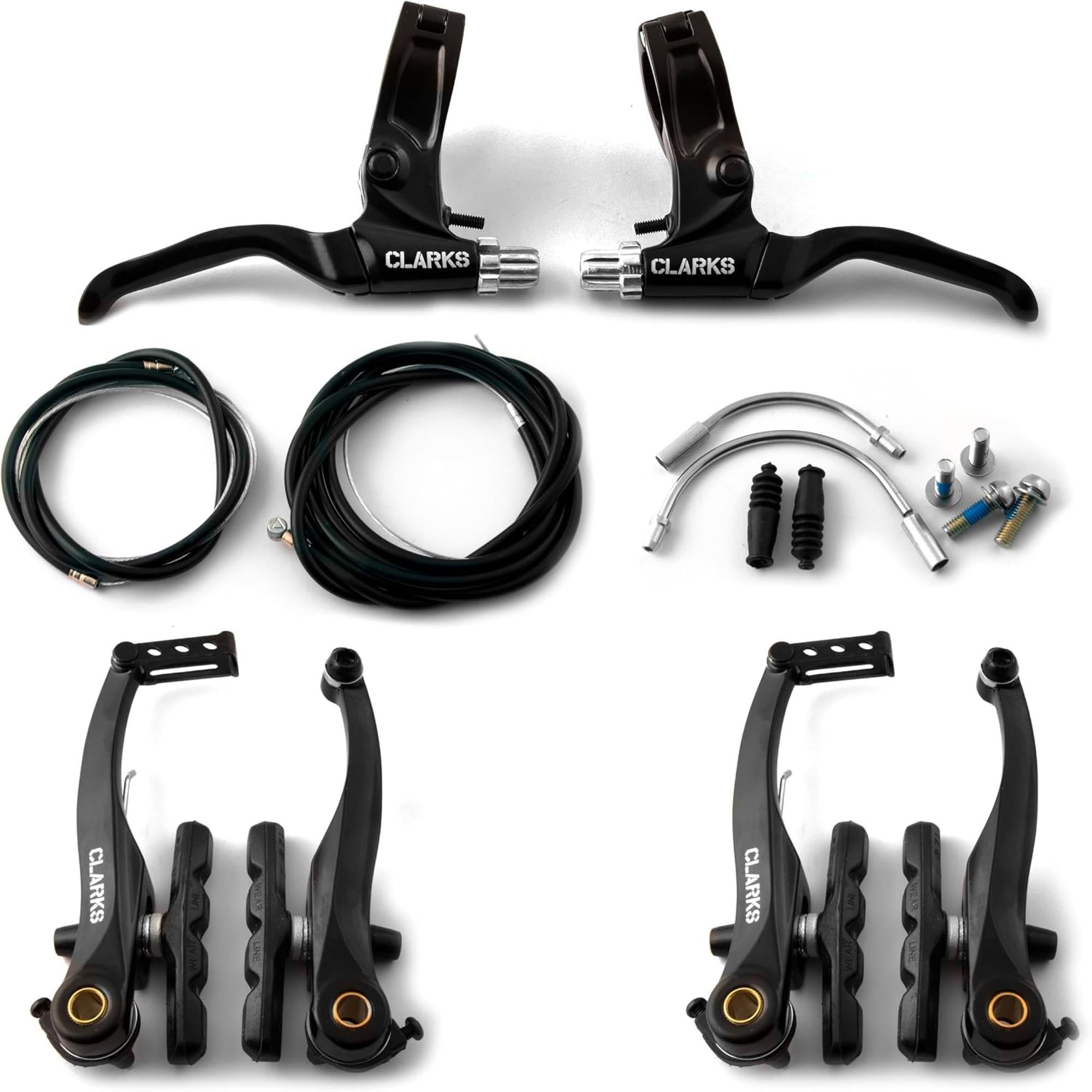 Clarks Front And Rear V-Brake Calliper And Lever Brake Set Mtb Hybrid: