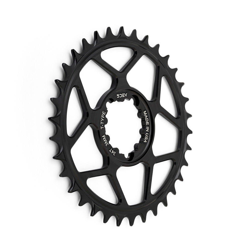 5Dev 3-Bolt Direct Mount T-Type Aluminium Chainring
