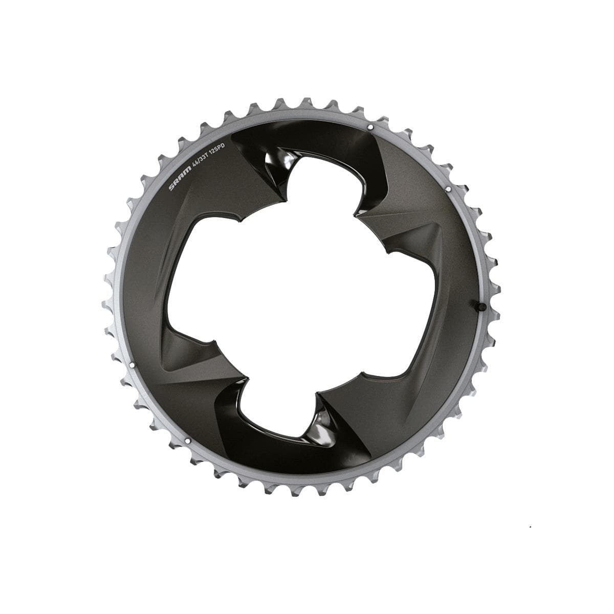 Sram Chain Ring Road 107Bcd 2X12 Force With Cover Plate: Polar Grey 12Spd