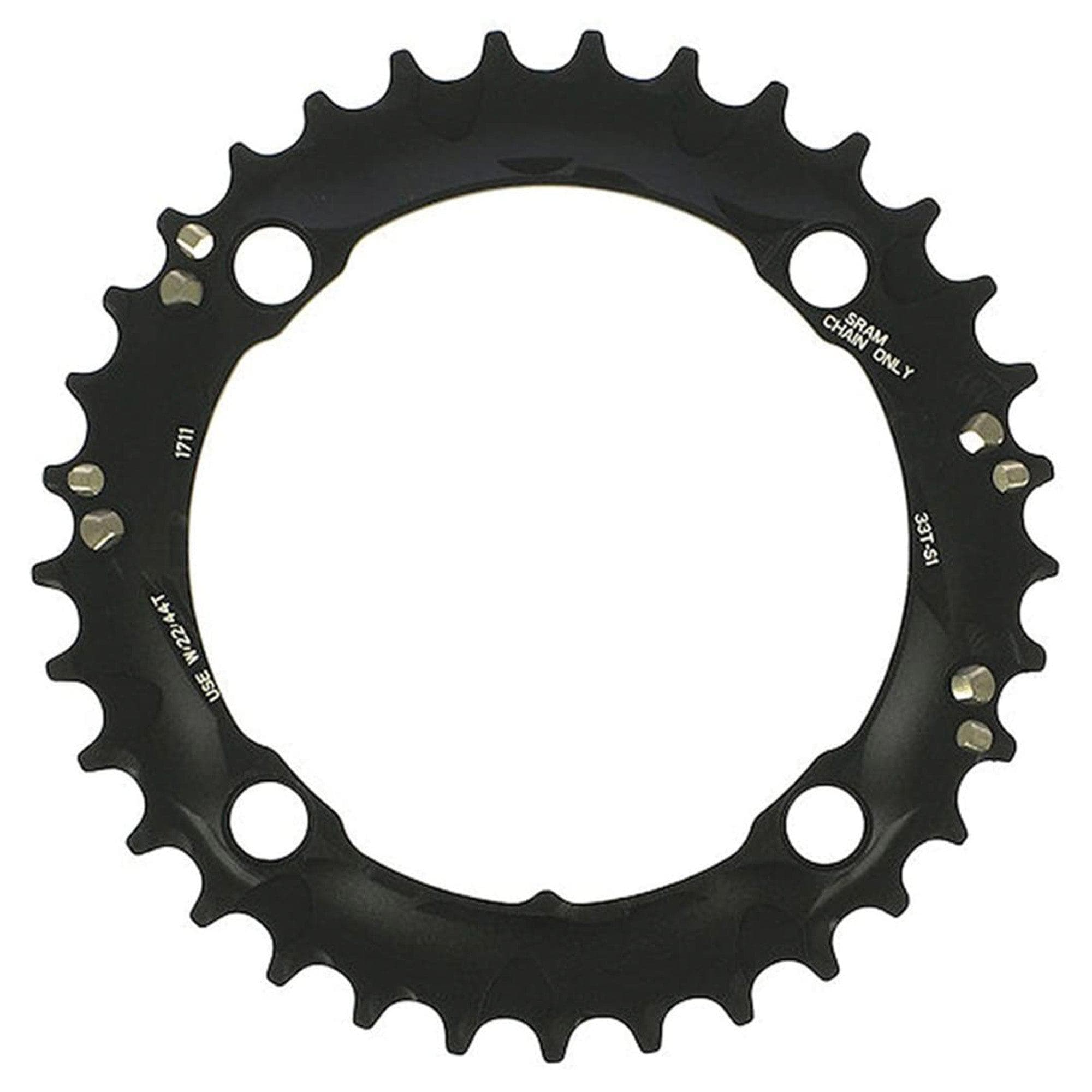 Sram Spare - Chain Ring Mtb 42T 120 S2 Al6 Short Pin Bb30 Cnc 2X10 Blastblack: Black 10Spd 42T