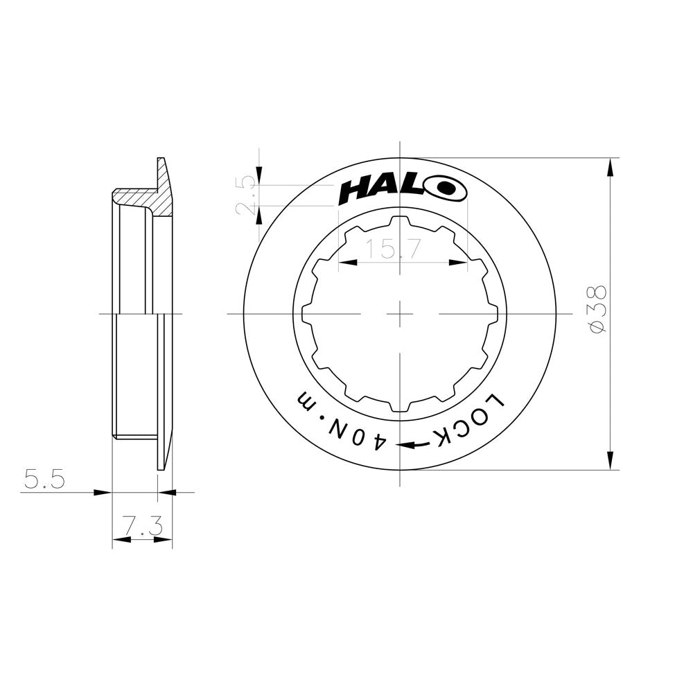 Halo HG Cassette Lockring Black HG