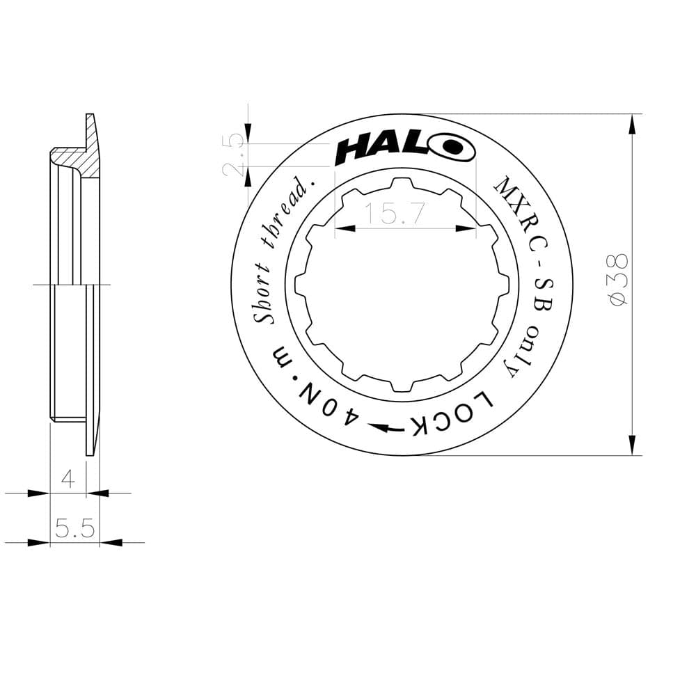 Halo MXRC Cassette Lockring Black HG