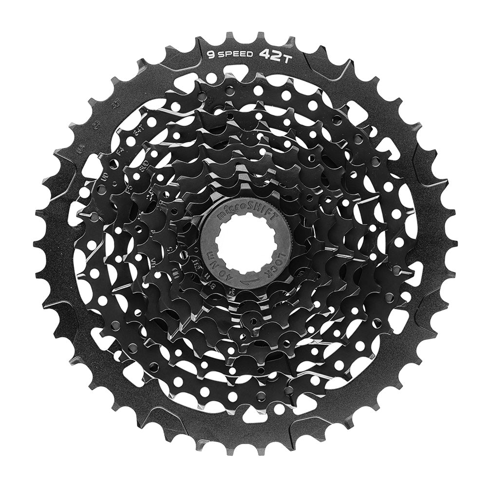 MicroSHIFT ADVENT H-Series 9 Speed Cassette - Alloy Sprocket Black 11-42T