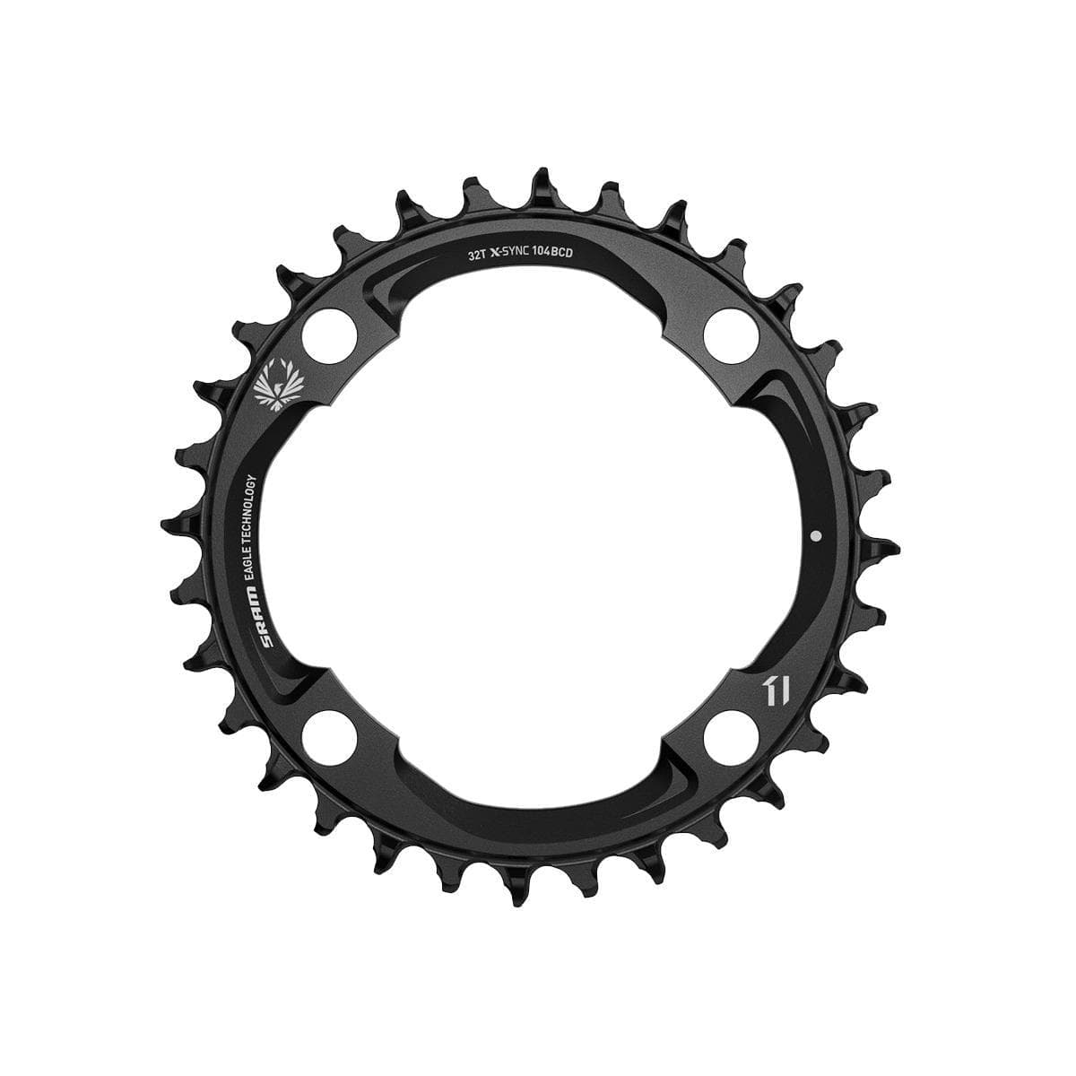 Sram Chain Ring X-Sync 2 94 Bcd Alum Eagle Black Light Powered Emtb (Levo Sl): Black