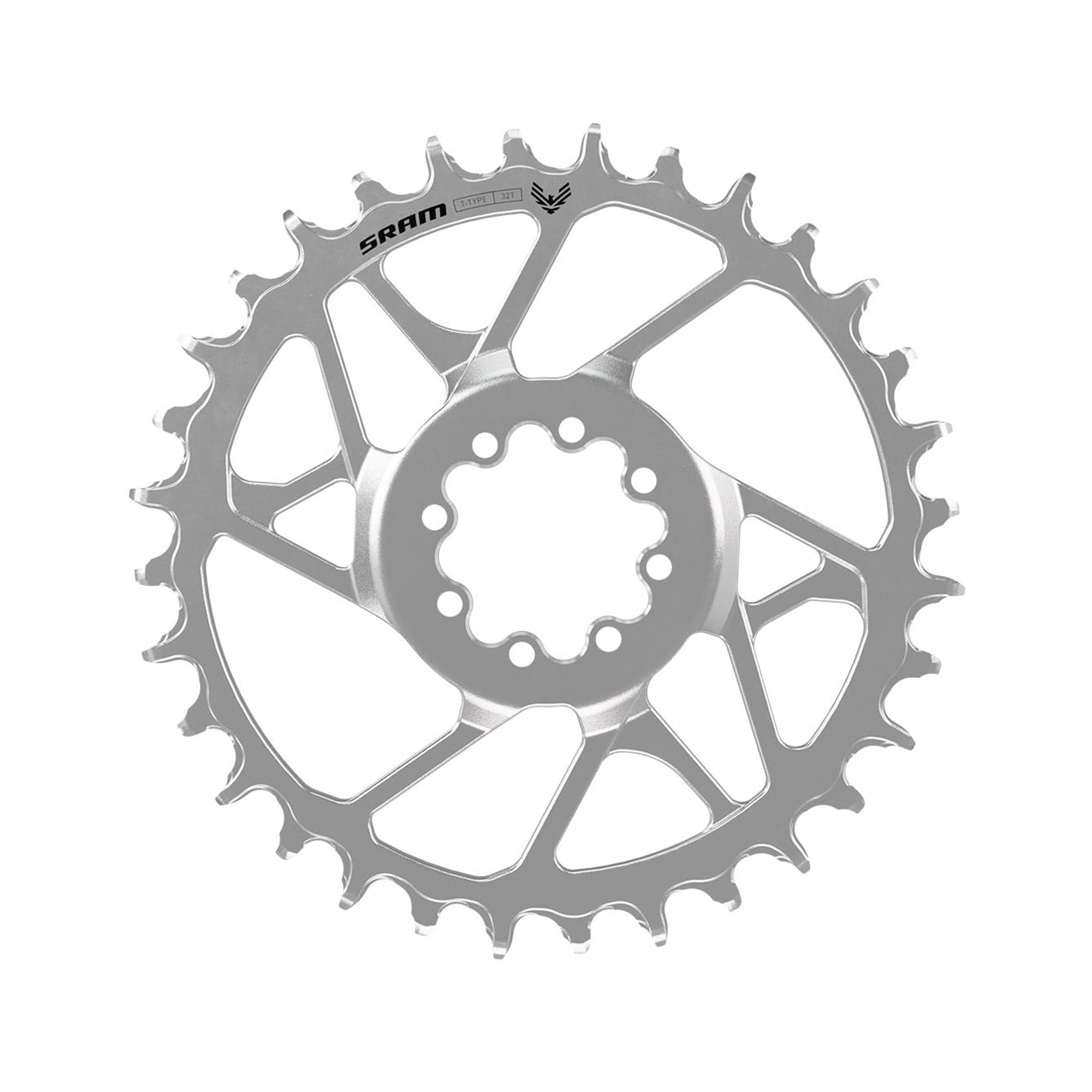 SRAM Chain Ring T-Type Eagle Steel Direct Mount 3mm Offset Eagle (Including 8 Bolts) Silver - Eagle 90: SILVER