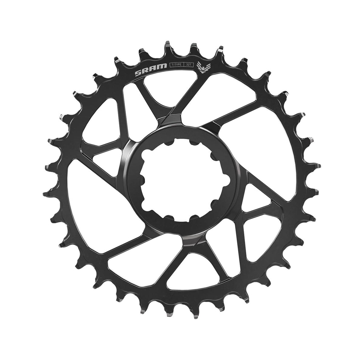 SRAM Chain Ring T-Type Eagle Aluminium Direct Mount 3mm Offset Eagle (Including 8 Bolts) Black - S1000: BLACK