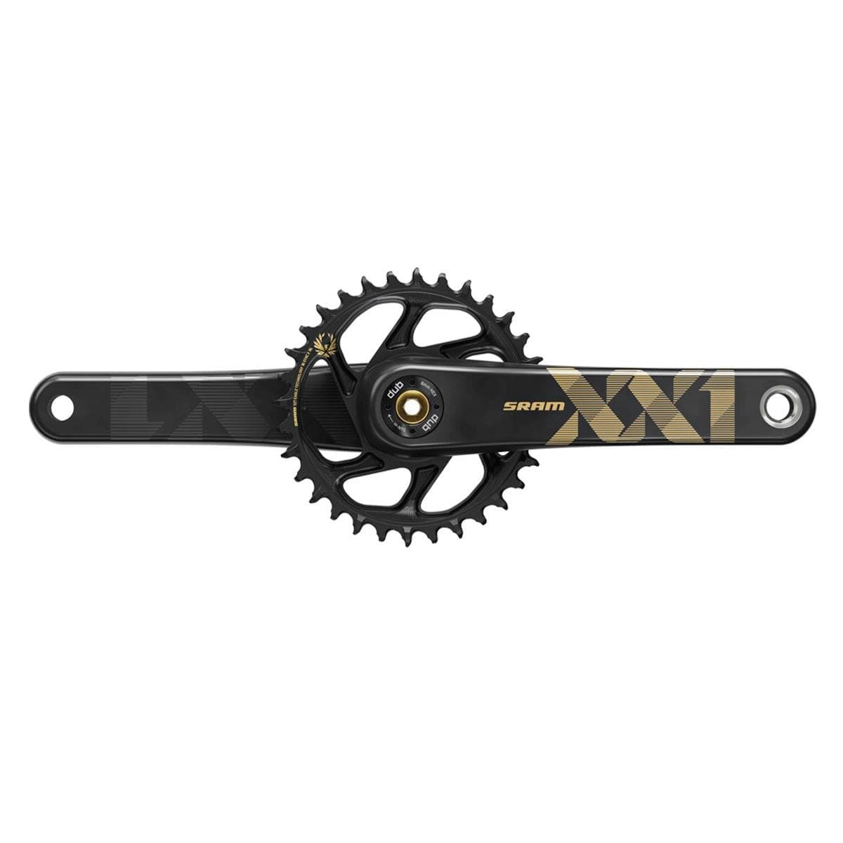 Sram Crank Xx1 Eagle Boost 148 Dub 12S W Direct Mount 34T X-Sync 2 Chainring (Dub Cups/Bearings Not Included): Gold 175Mm
