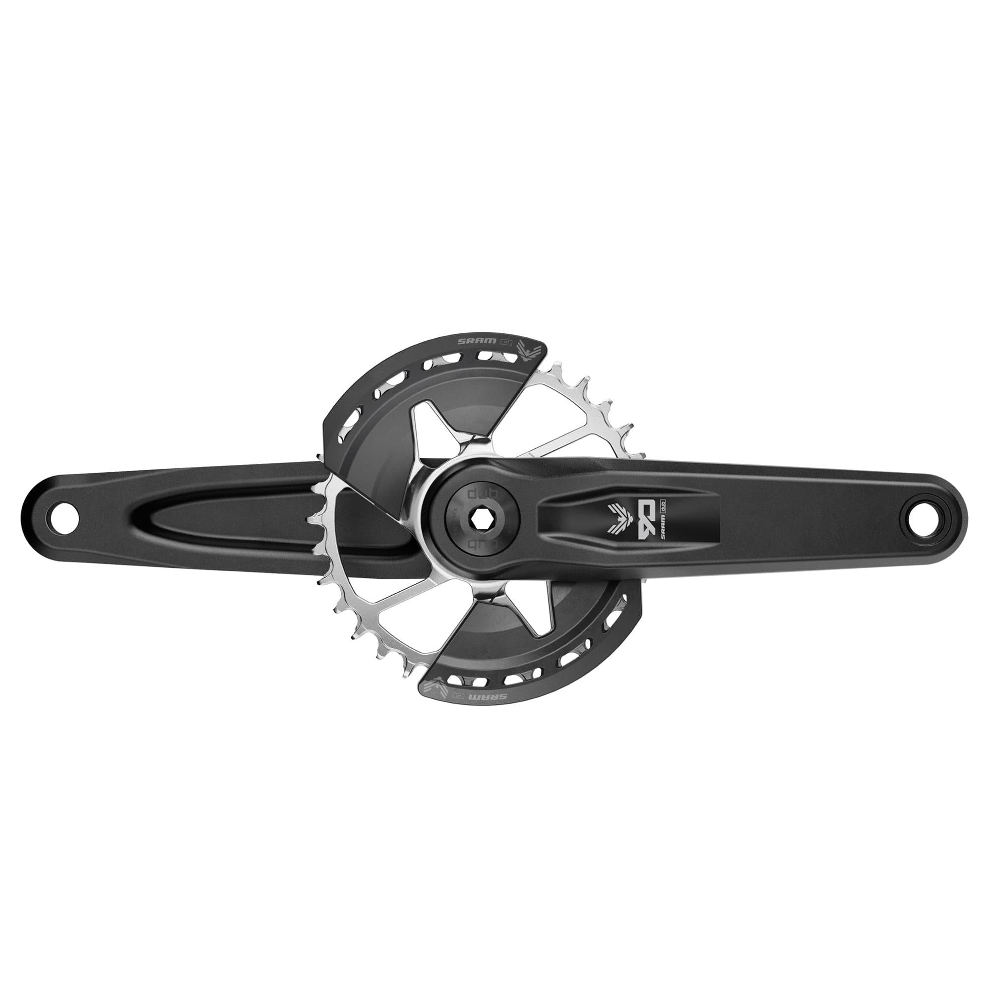 SRAM Crankset Eagle 90 Q174 CL55 DUB MTB Wide Black 2-guards 32t Steel T-Type (BB and BB DUB spacers are not included):  155MM