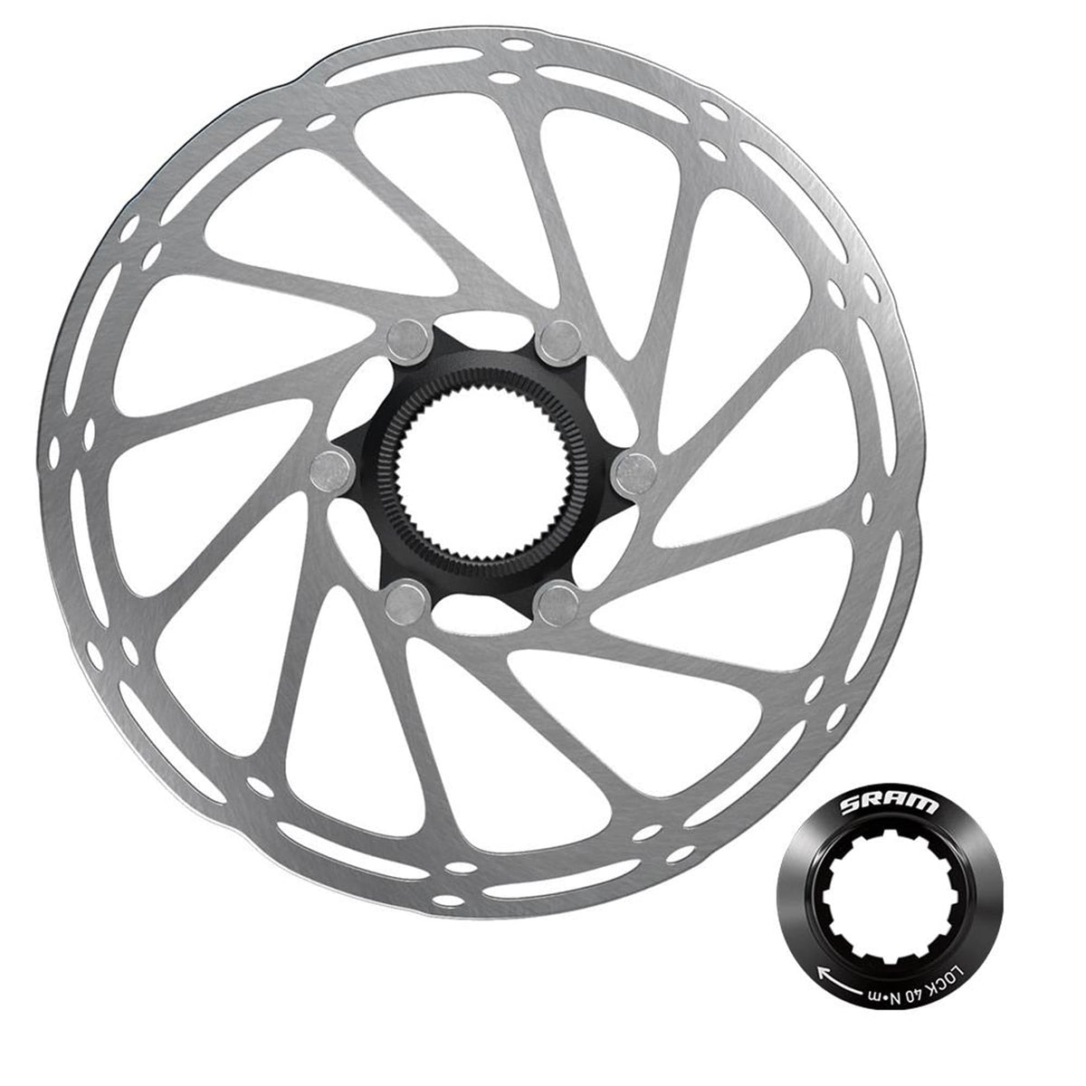 SRAM Rotor Centerline CenterLock Rounded 1.85mm: BLACK 200MM
